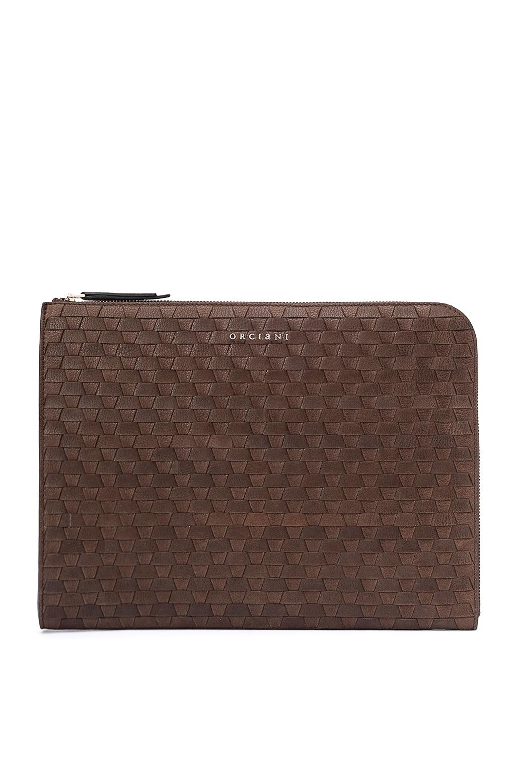 Orciani Pochette porta documenti in pelle intrecciata P00734_CHW/2 T.MORO 