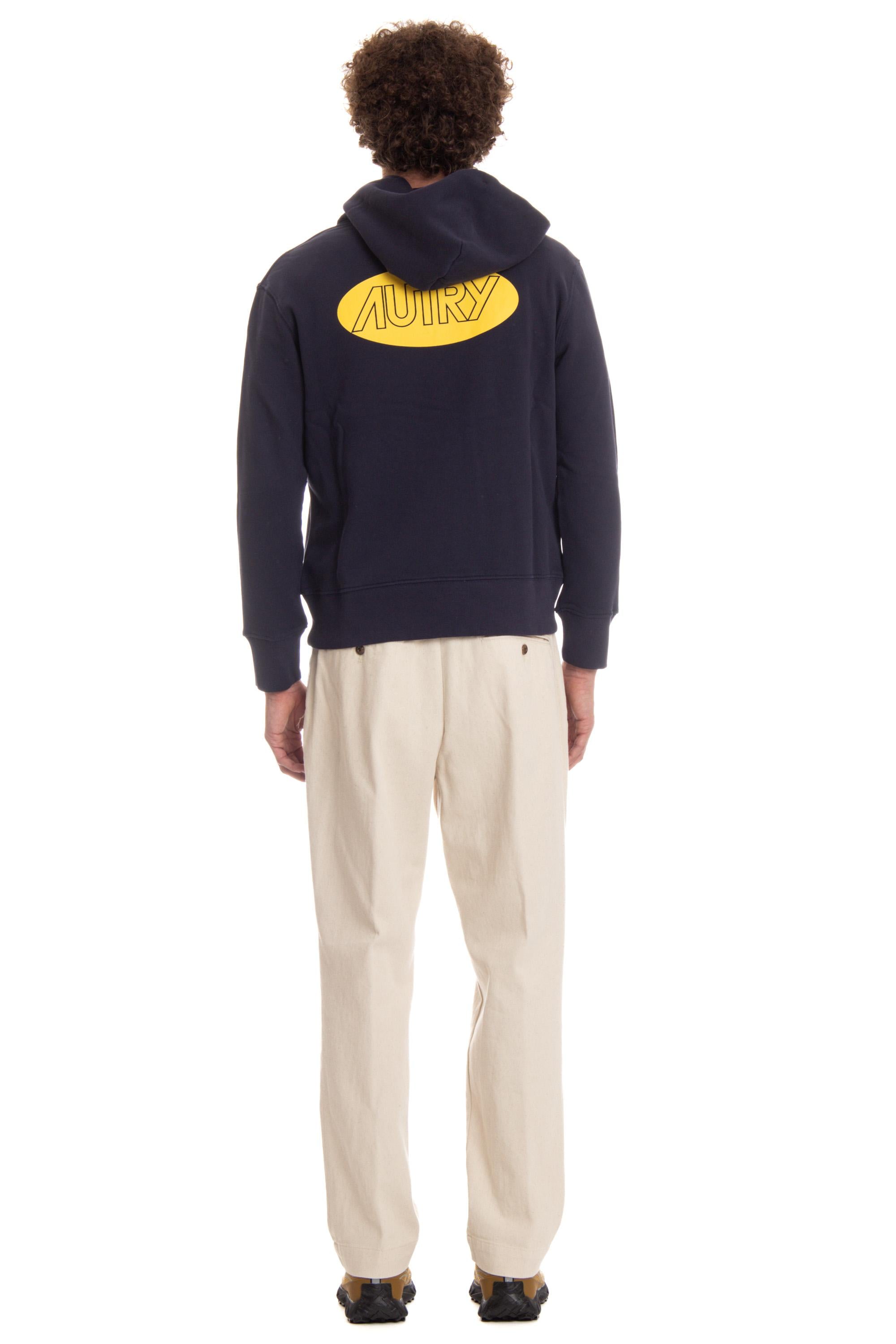 Autry Felpa in cotone con logo HOPW 02JB JERSEY BLUE 