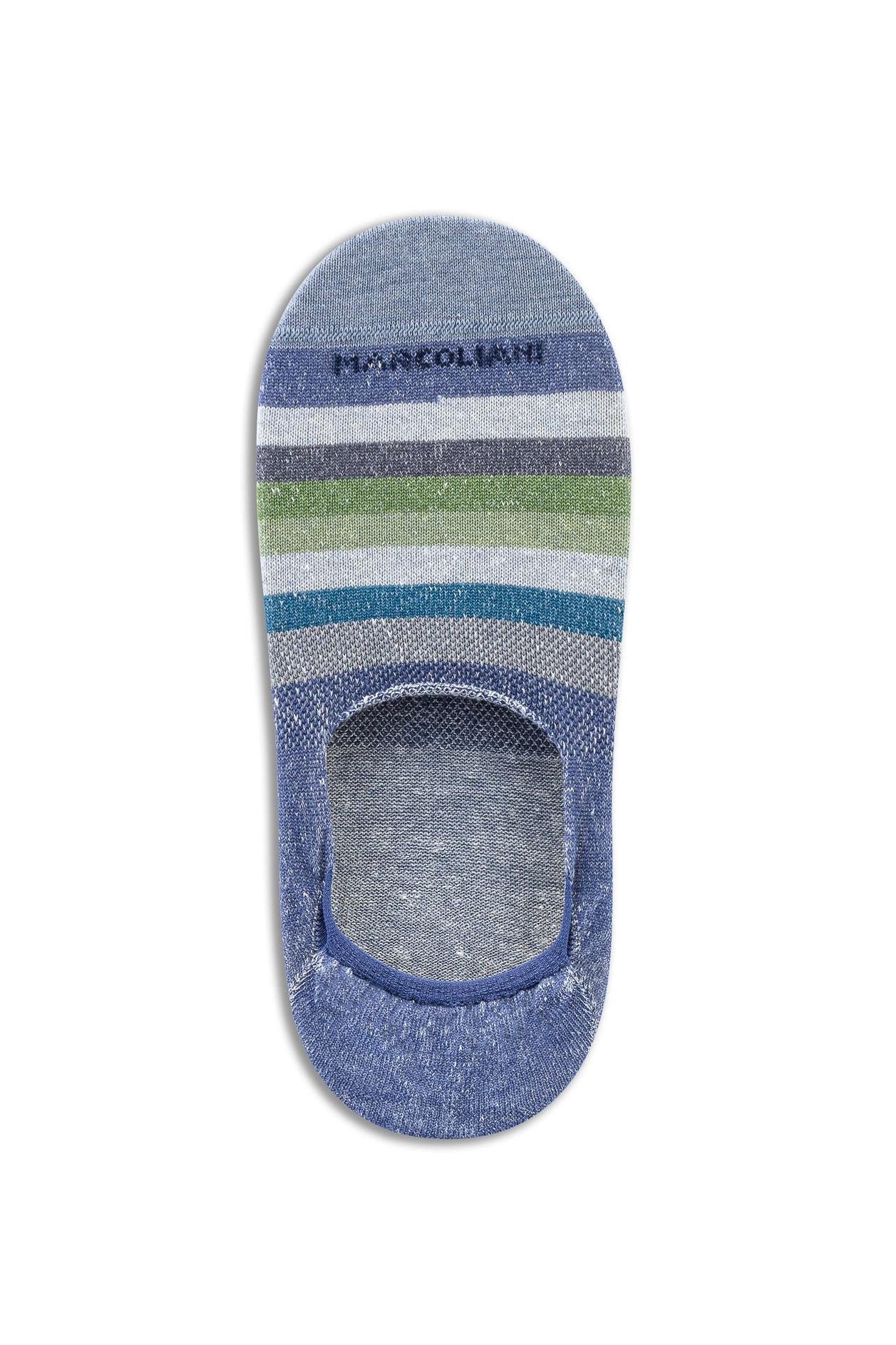 Marcoliani Calza fantasmino invsibile in lino-cotone "rainbow stripe" MAR4849S 501 