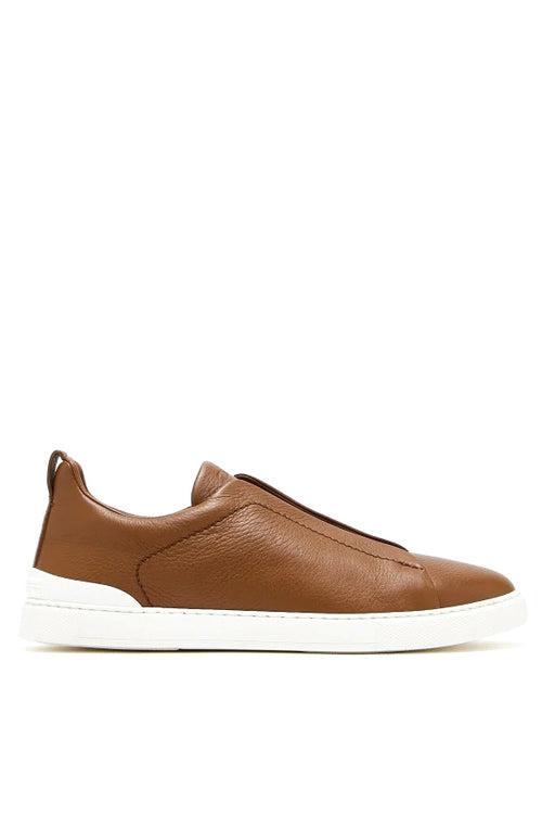 Zegna Sneakers Triple Stitch in pelle di cervo RLHCVO S4667Z DKF 