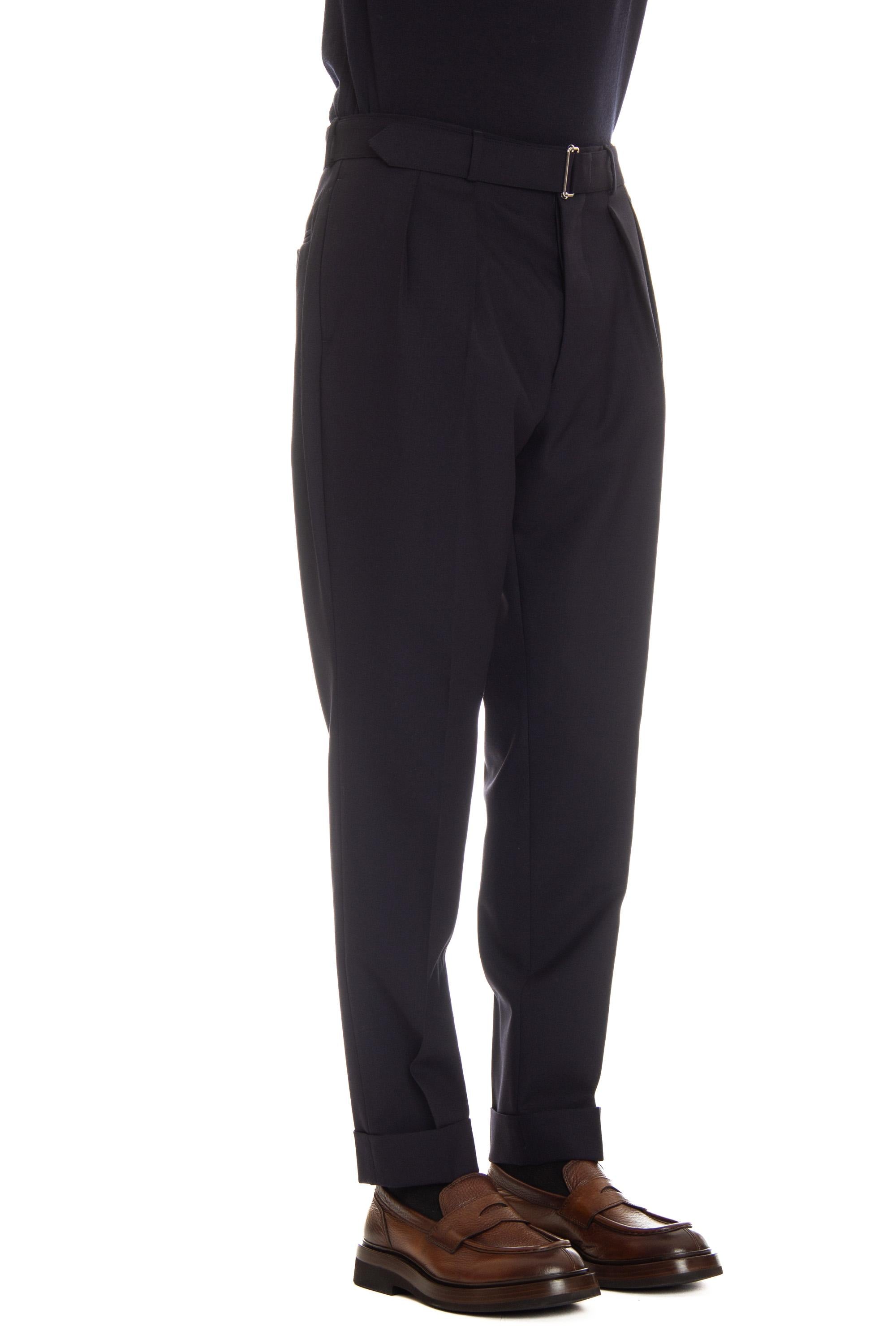 Officine Générale Pantalone in lana mod. Pierre MTLG469 DARK NAVY 