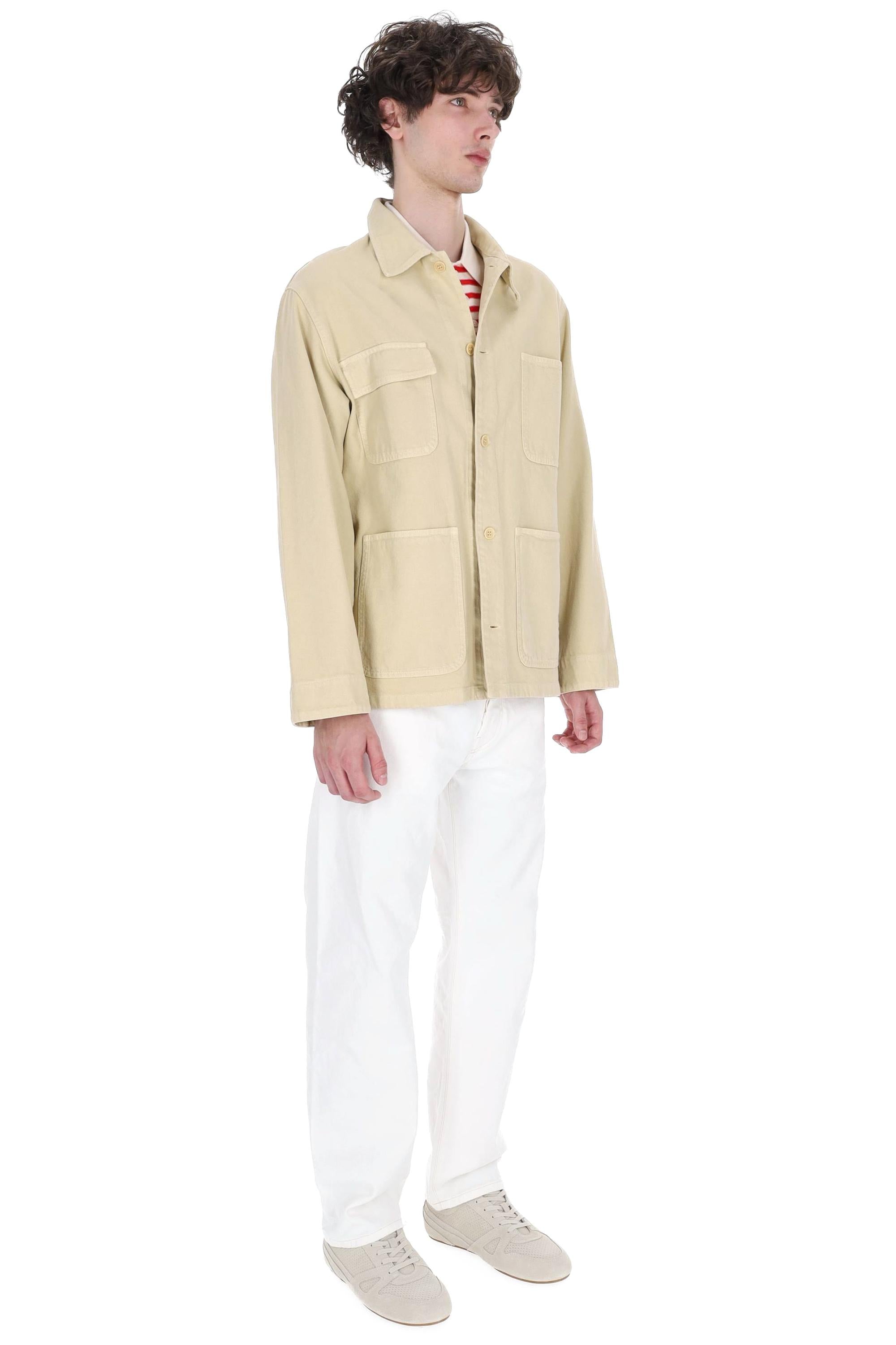 A.P.C. Overjacket multi tasche in cotone diagonale COGZV-H32002 BAG-SABLE 