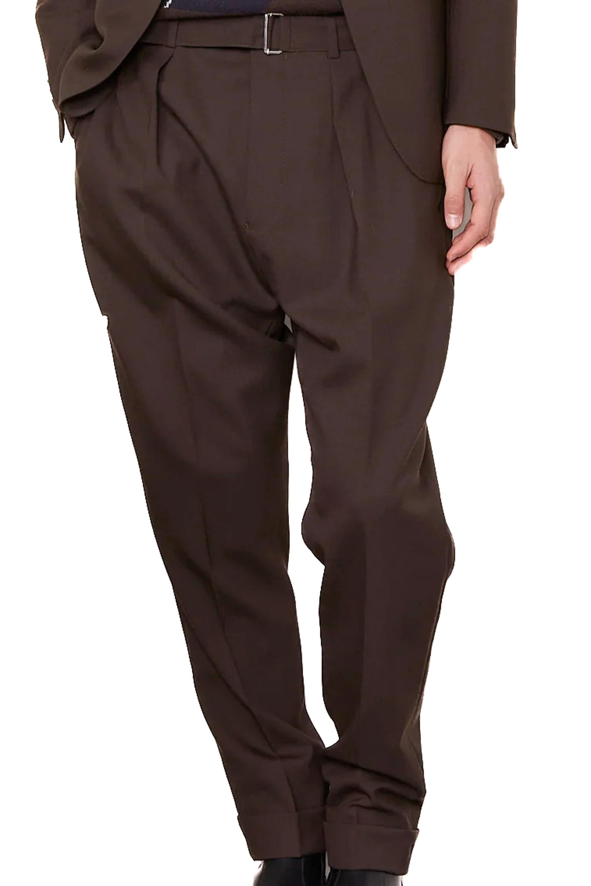Officine Générale Pantalone in lana mod. Pierre MTLG468 DARK COFFEE 