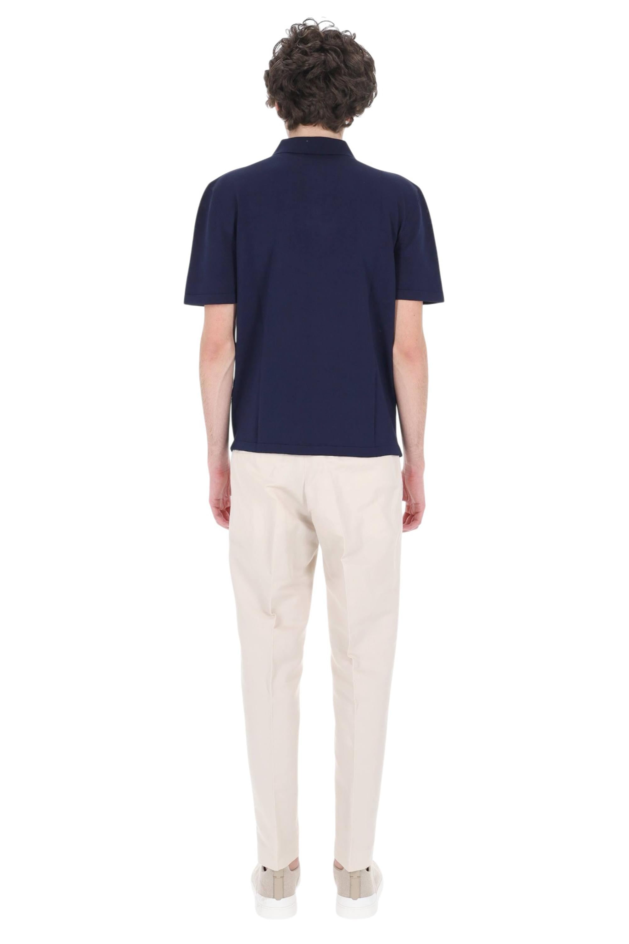A.P.C. Polo in cotone con taschino mod. Colin COHNW-H23478/2 IAK-DARK NAVY 