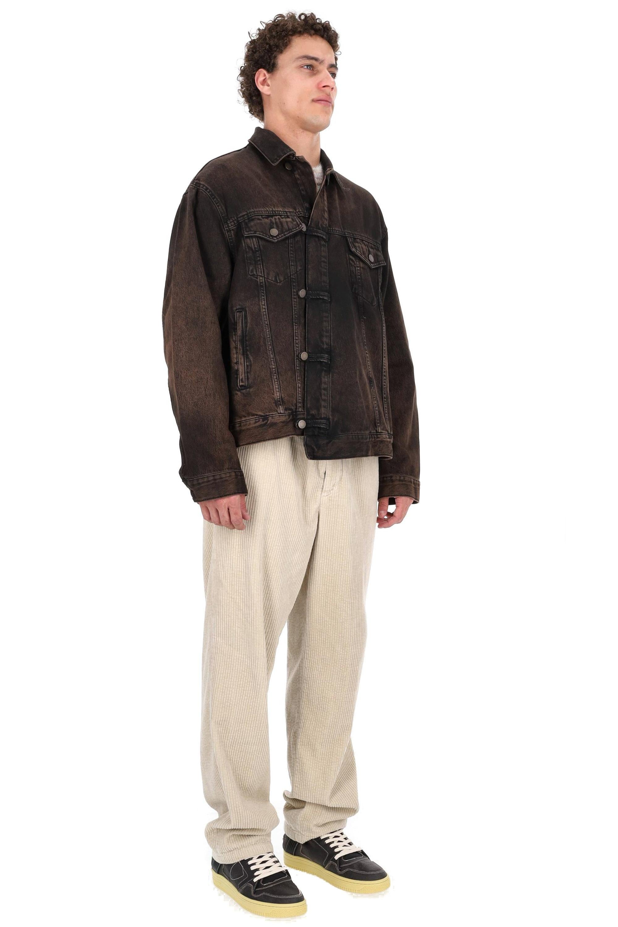 Haikure Trucker in denim con abbottonatura decentrata 09098DF174 L0897 