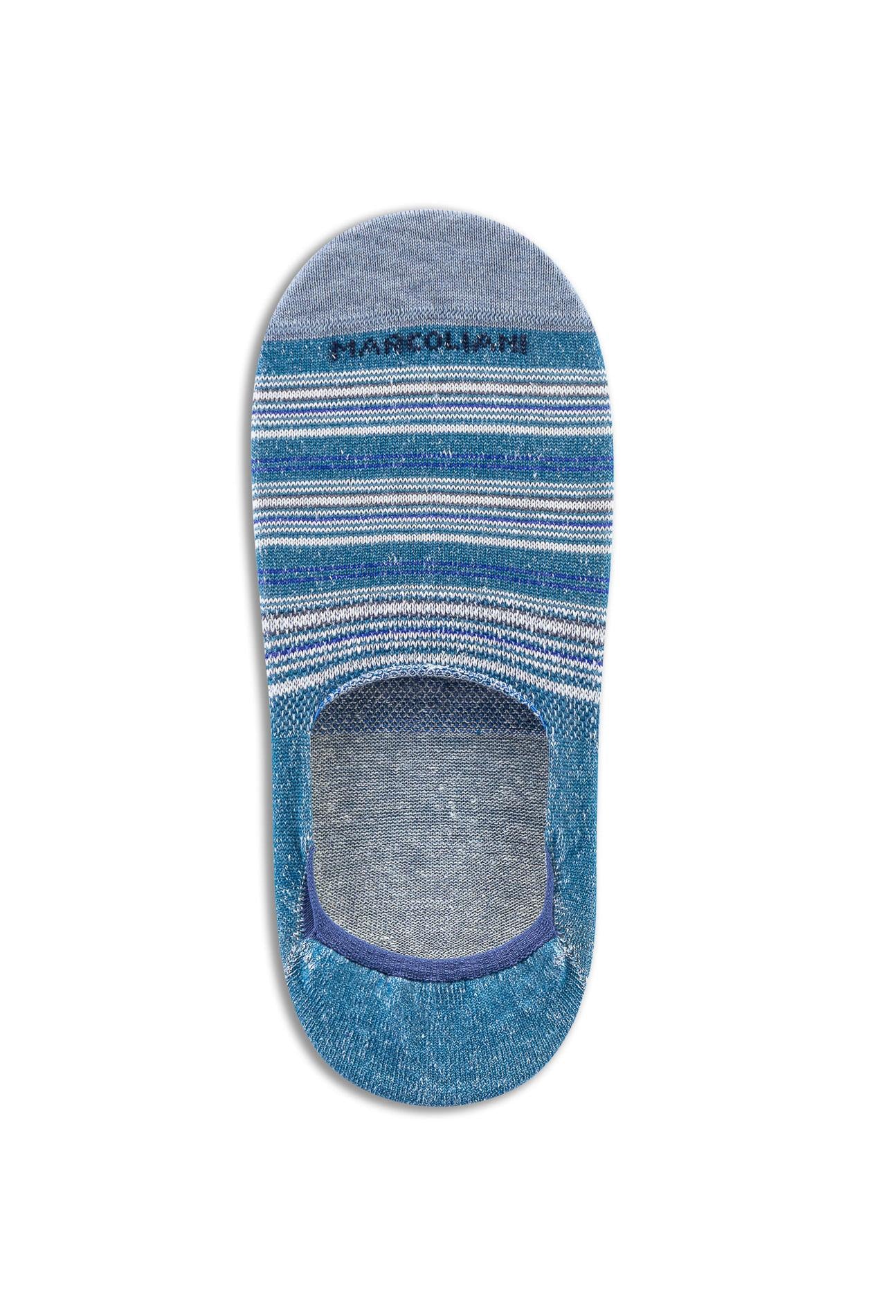 Marcoliani Calza fantasmino invsibile in lino-cotone "t-shirt stripe" MAR4848S/2 028 