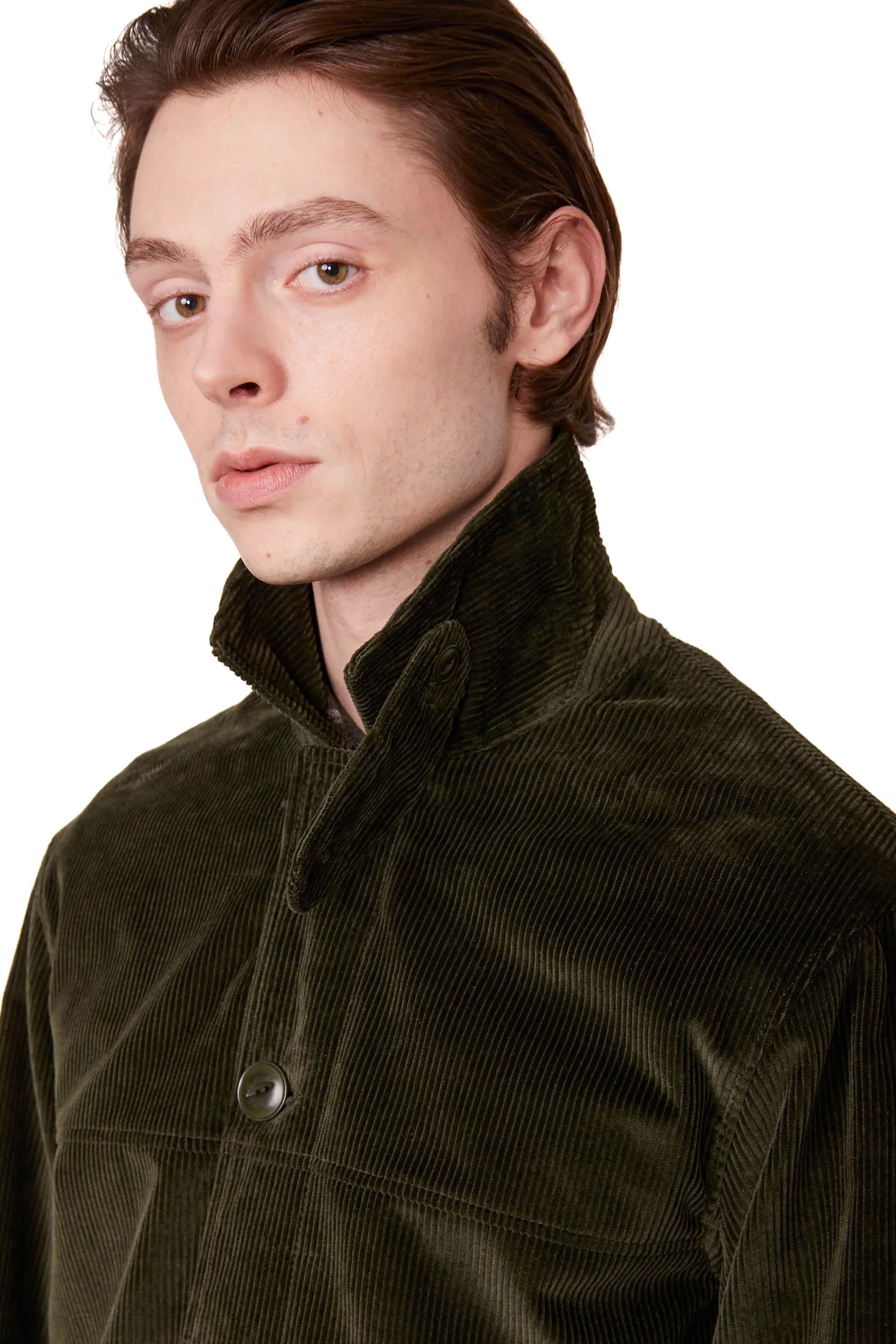 Officine Générale Work jacket in velluto a coste mod. Ulysse MOTW609 DARK LICHENE 