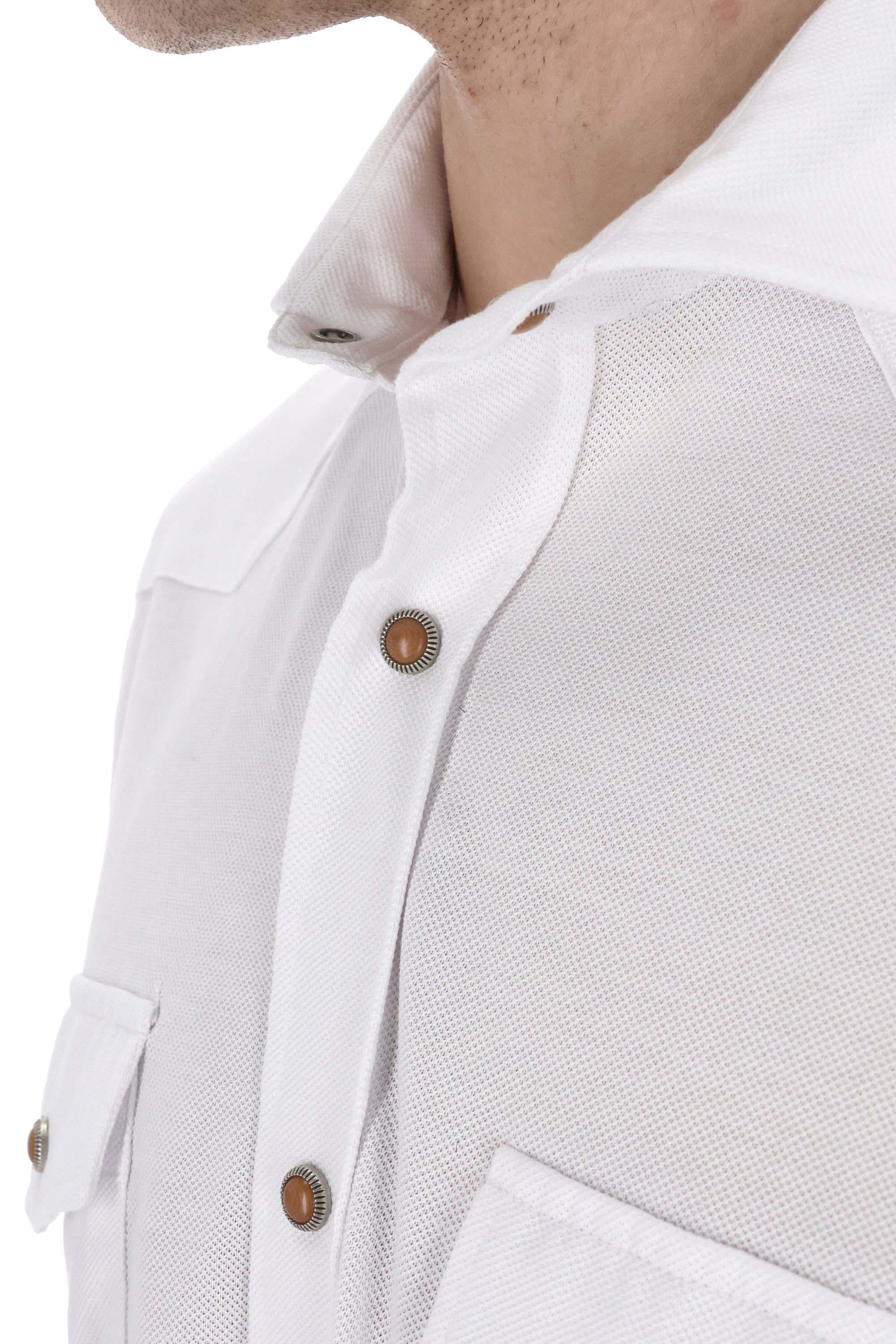 Camicia texana in piquet di cotone X75CAMJ13 TES0I090 01 Eleventy 