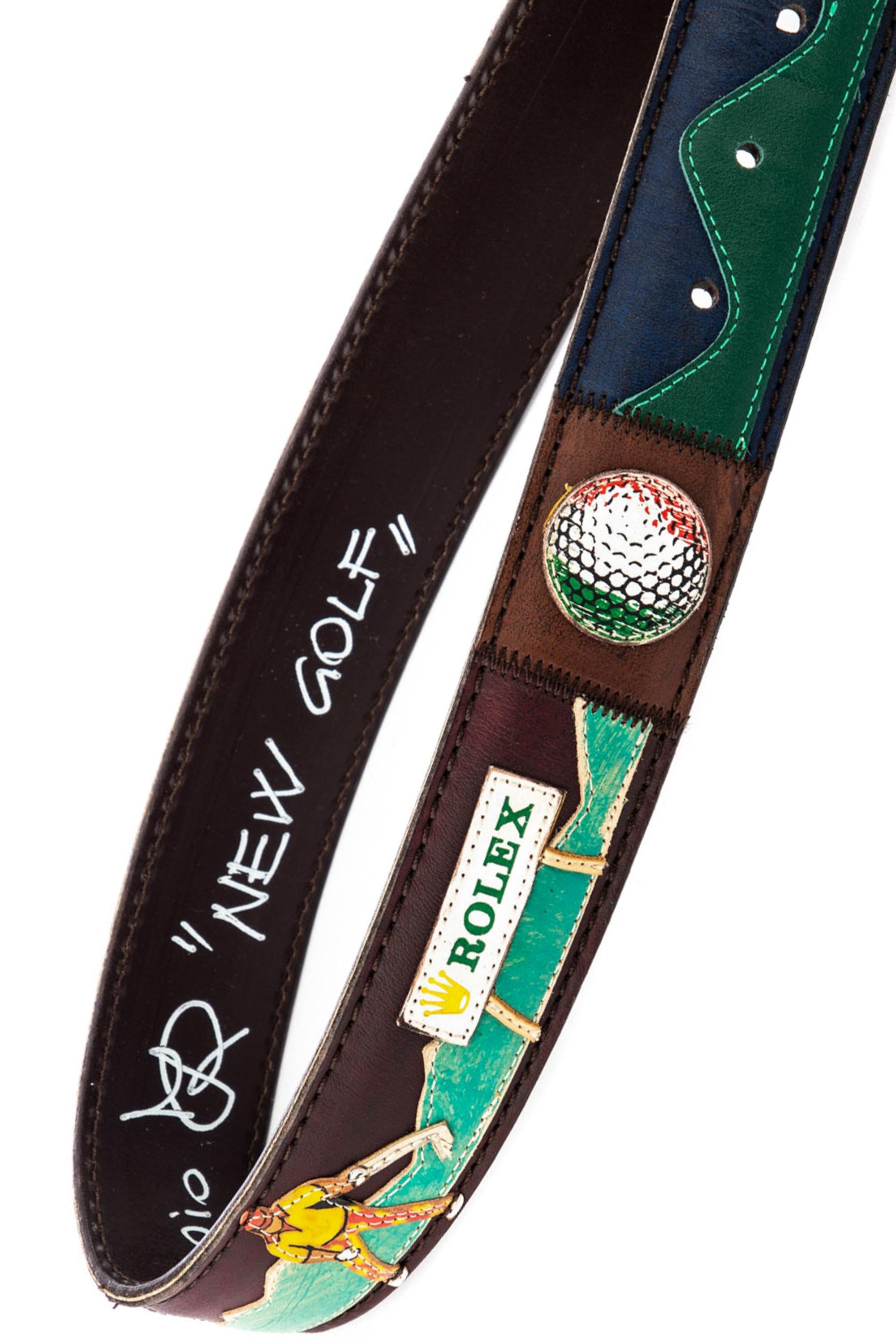 Artigianato Italiano Cintura artigianale in pelle "Golf" NEW GOLF MLTCLR 