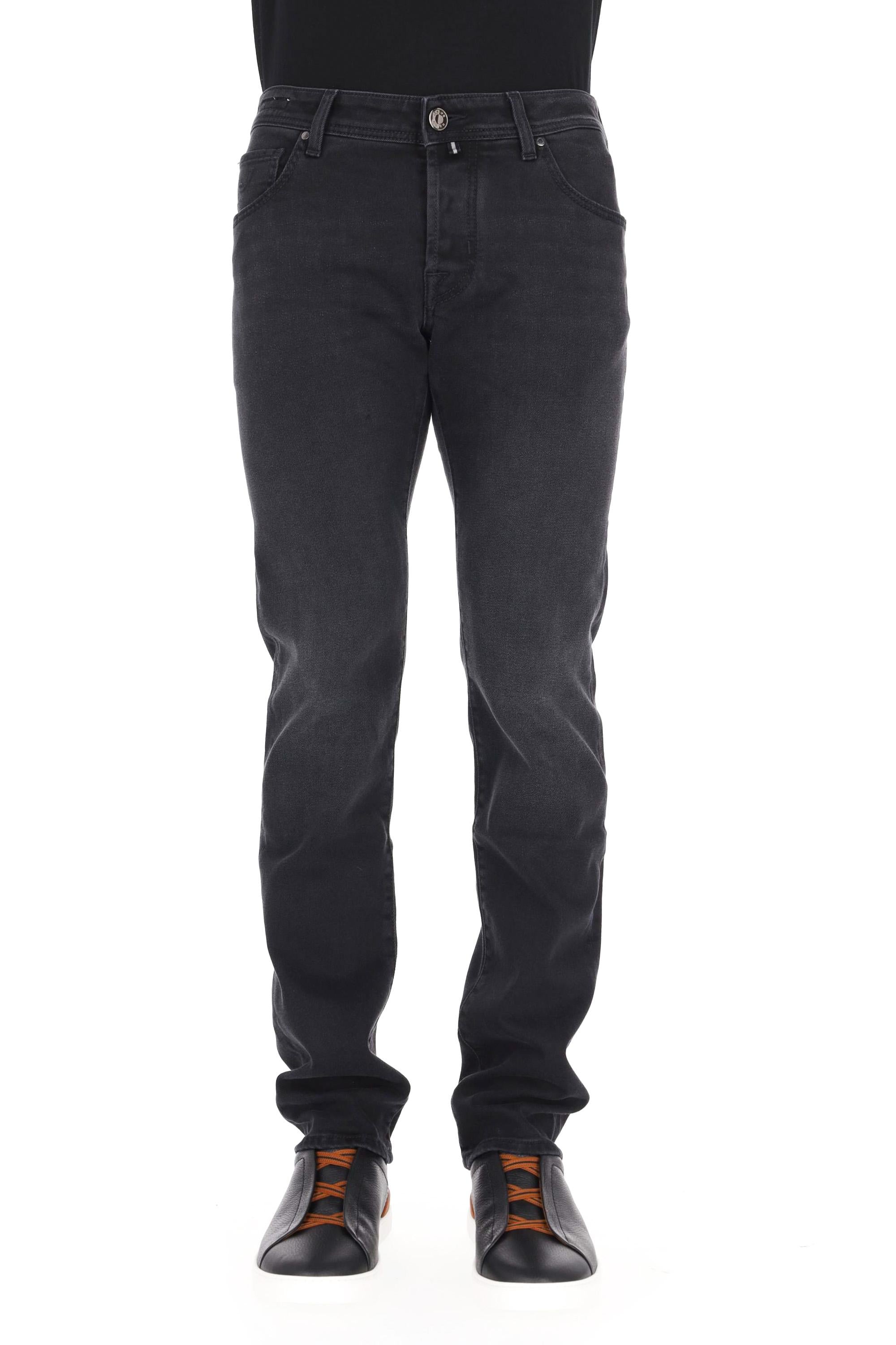 Jacob Cohen Jeans nero delavè in cotone comfort etichetta cavallino Nick fit JUX_QX006 N30 S3591 NICK 500D 