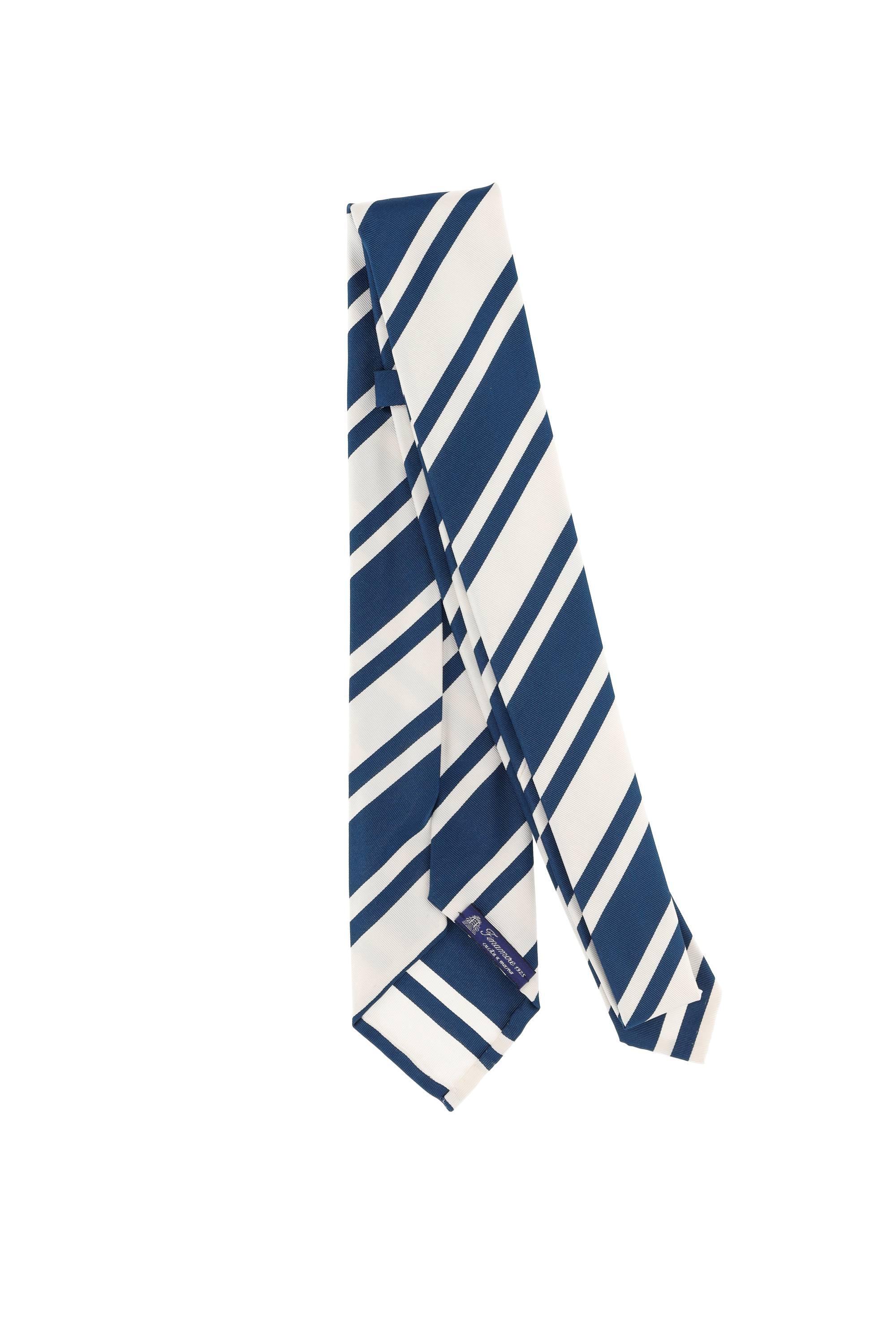 Finamore Cravatta regimental in seta-cotone CHIAIA 130029 P4117 01 