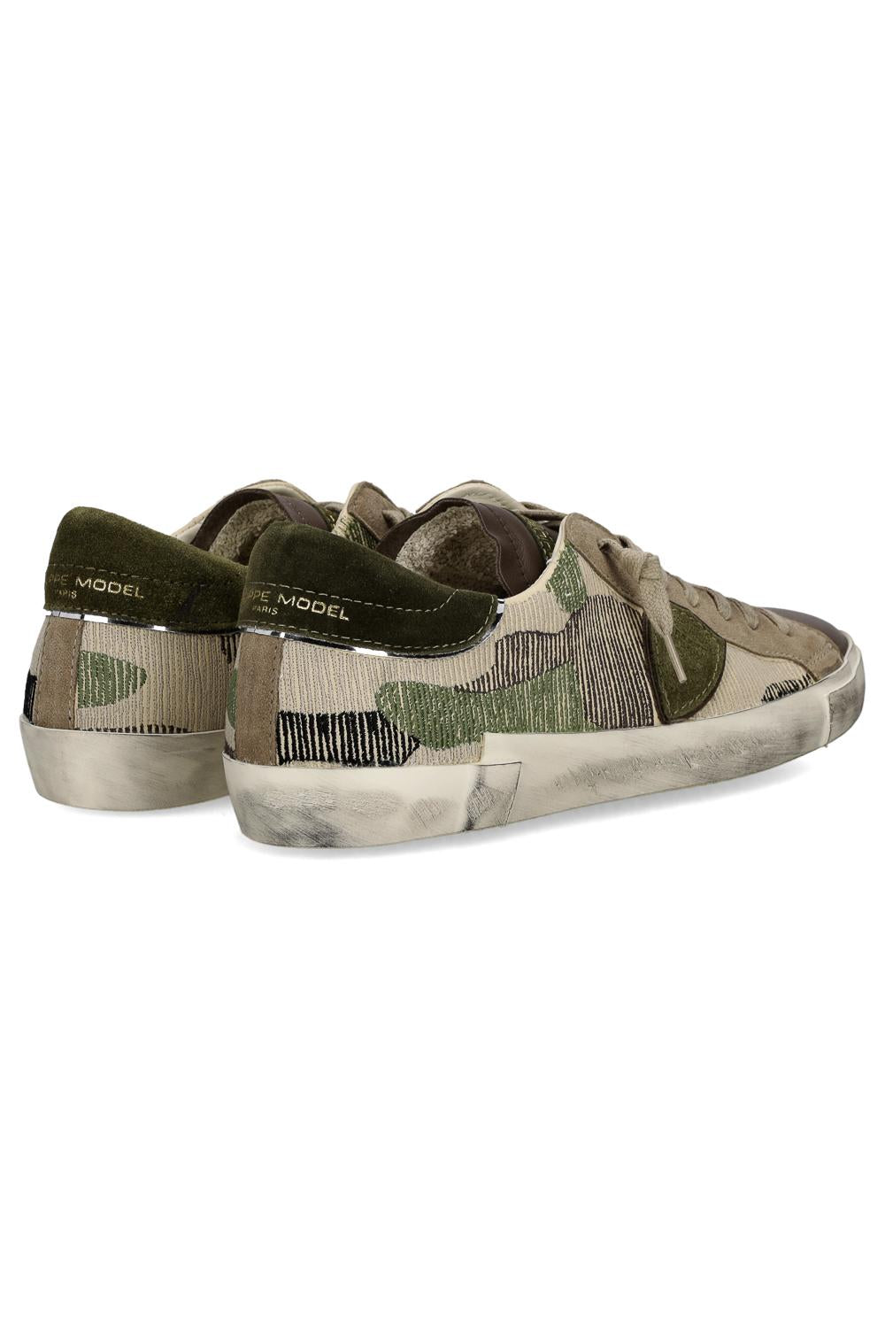 Philippe Model Sneaker camouflagein tessuto e pelle modello Paris PRLU PRSX_4 CB03 