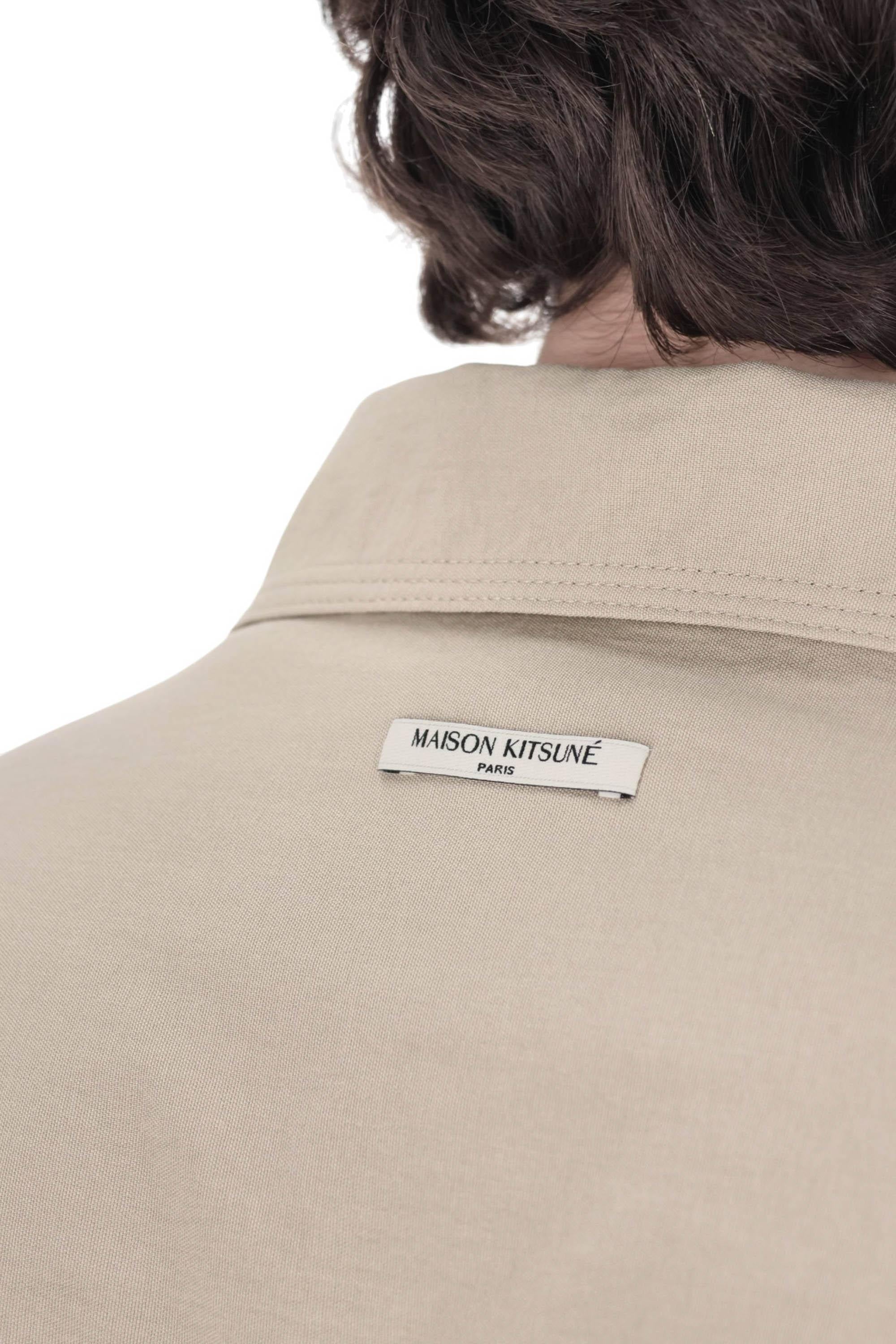 Maison Kitsuné Giubbino cropped in leggero canvas di cotone QM02102WW9082 TEA LEAF 