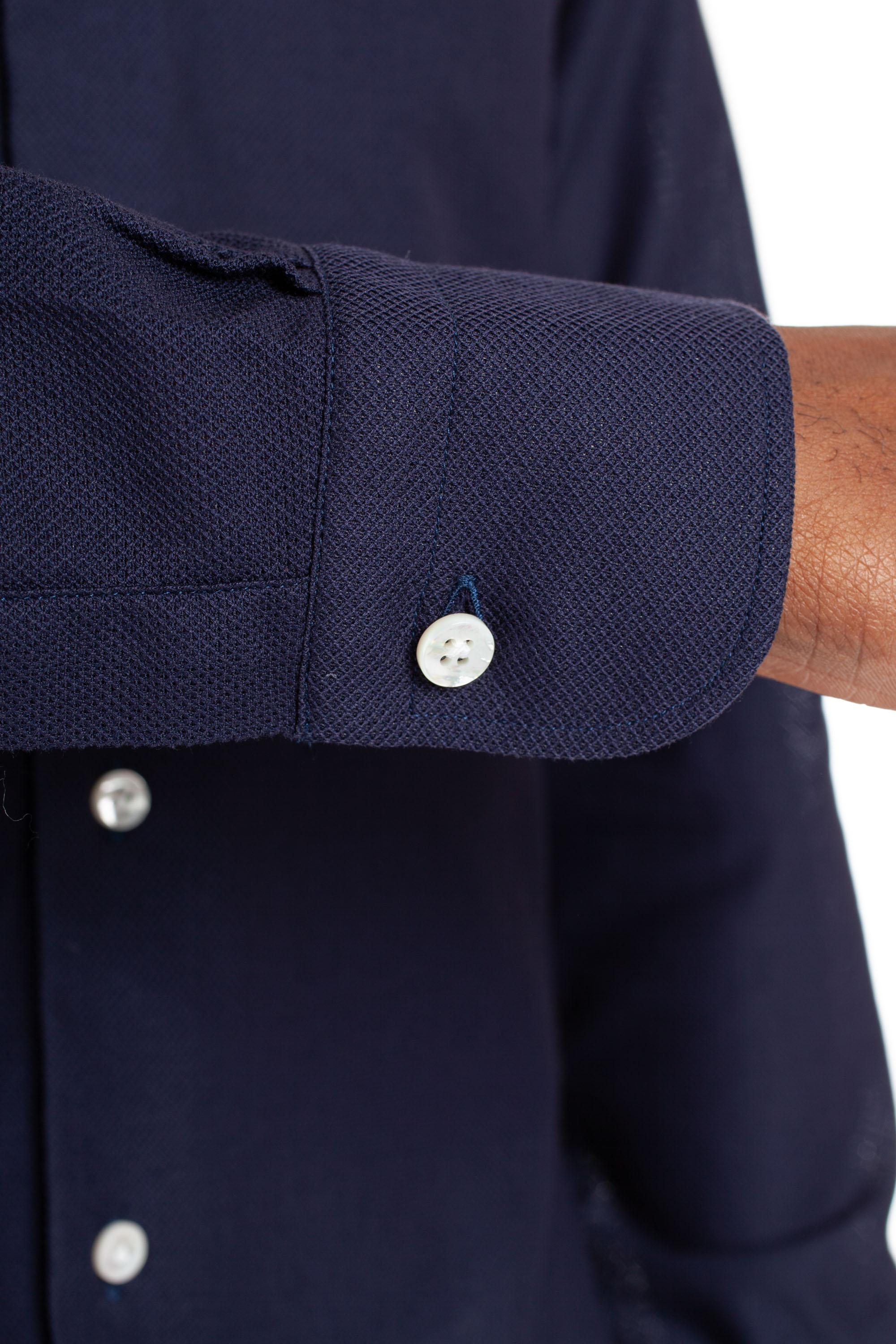 Camicia sartoriale a nido d'ape stretch Etichetta Culto K1U13P0140108.U/2 0003 Barba 