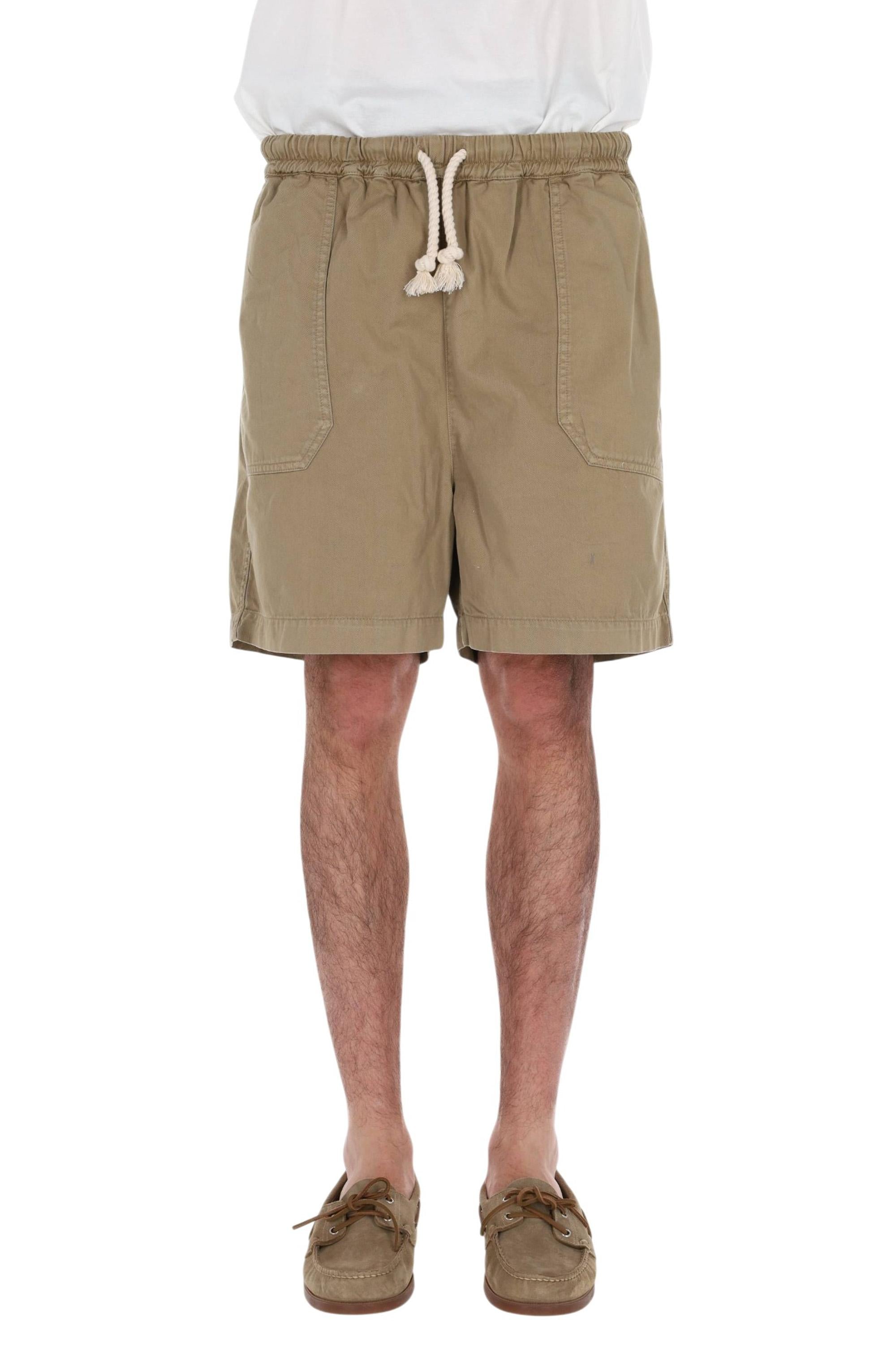 Officine Générale Bermuda Fitz in twill di cotone con coulisse MSHT804 BRITISH KHAKI 
