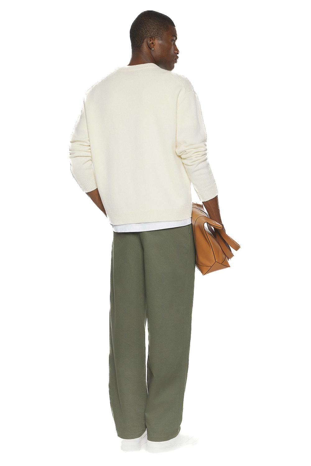 Maison Kitsuné Maglia girocollo in lana merino con ricamo fox grande PM00816KM0329 0395 