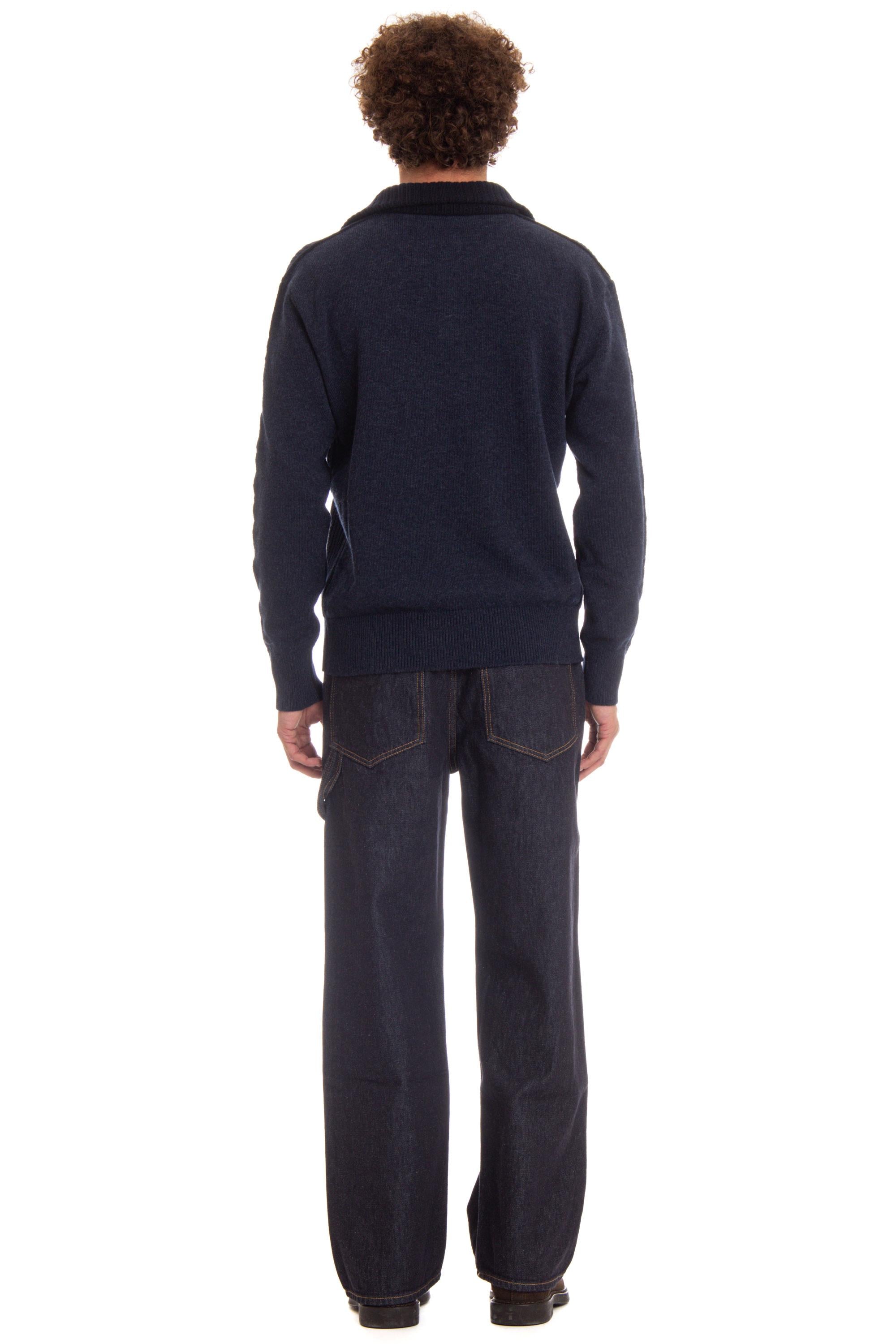 Maglia-polo bicolor in lana-cashmere RA34004 RA3410 Roberto Collina 