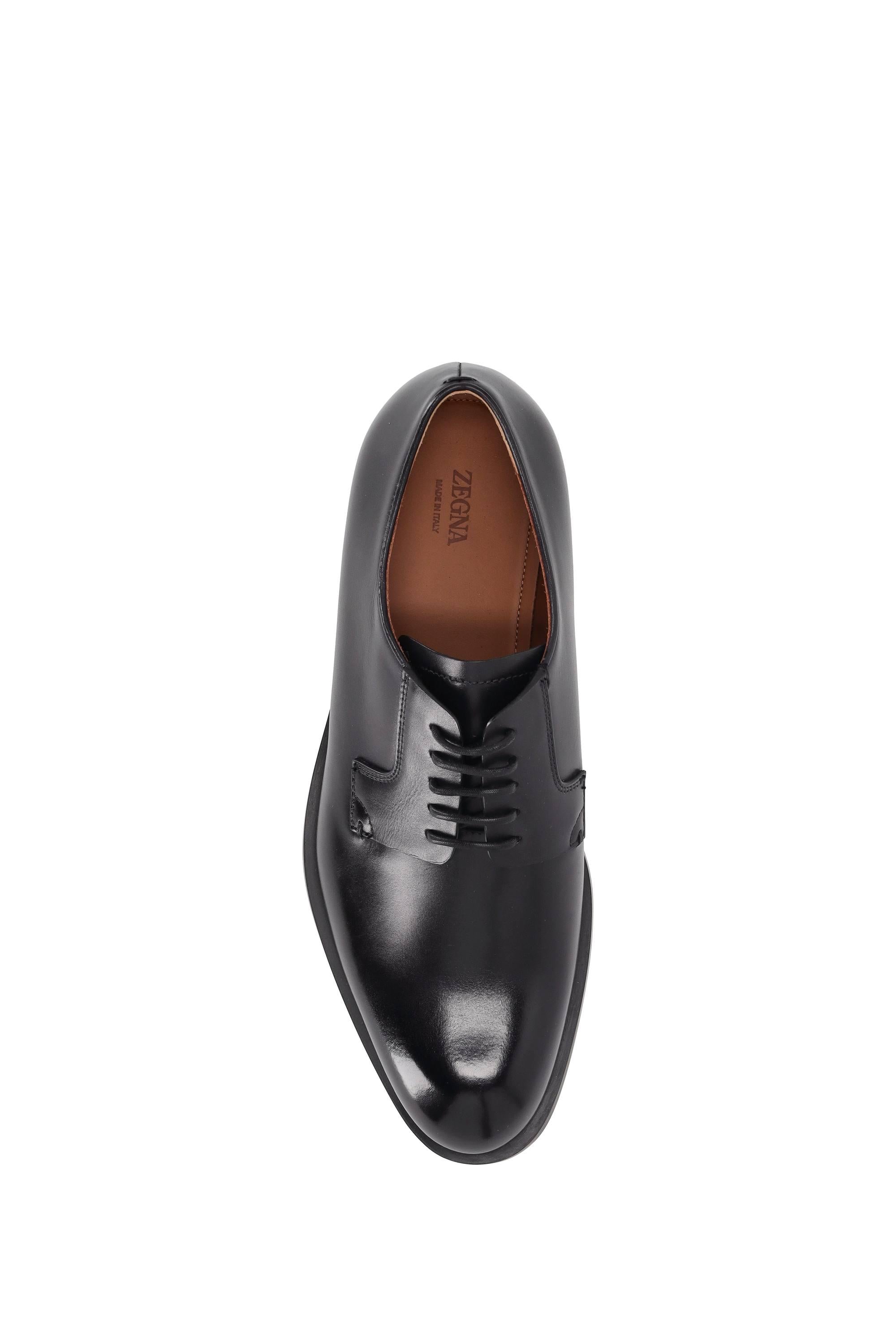 Zegna Scarpe Derby in pelle di vitello LHCGP A6049Z NER 