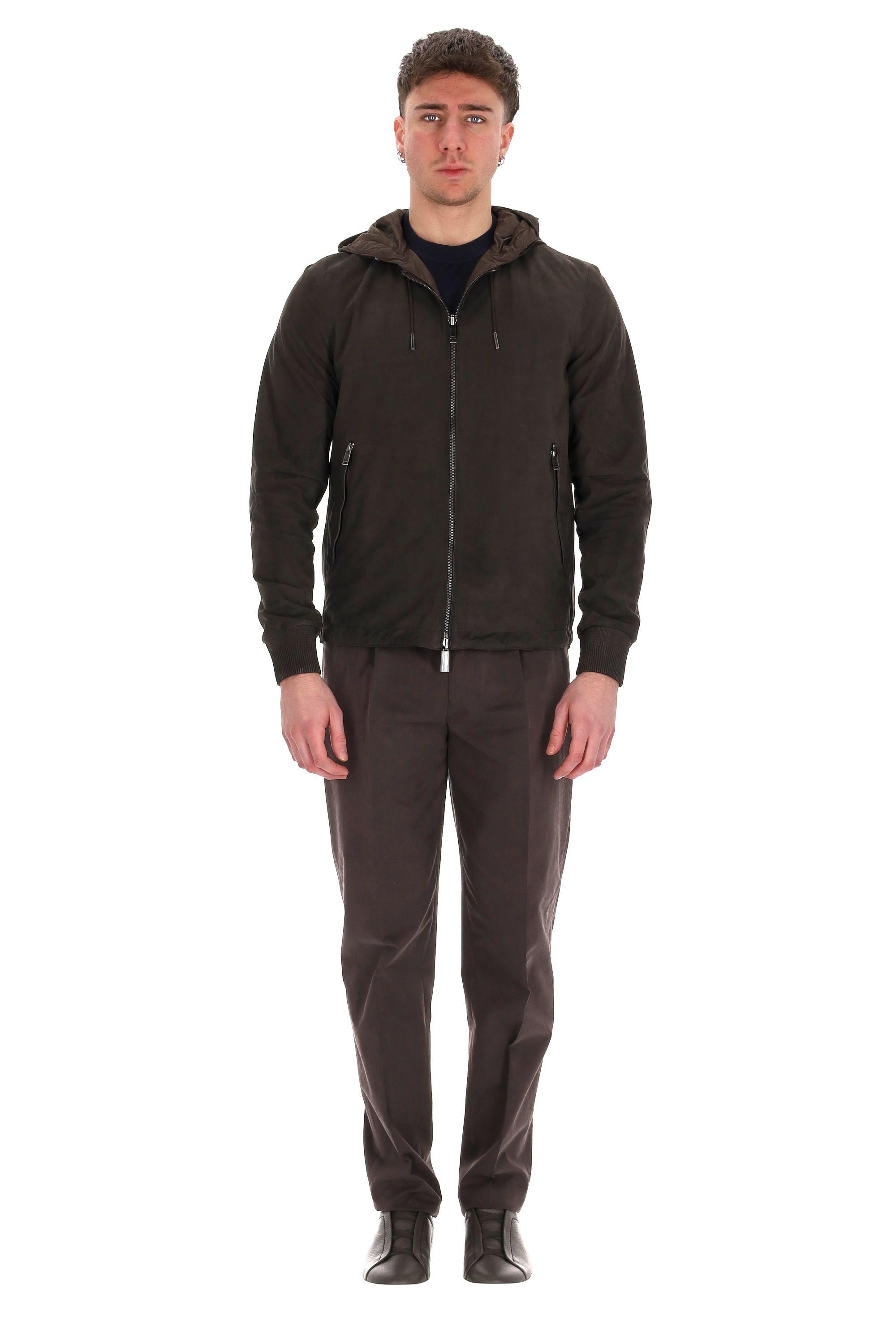 Giubbino bomber reversibile in nabuck UFPGTA9 F166T M09R Zegna 