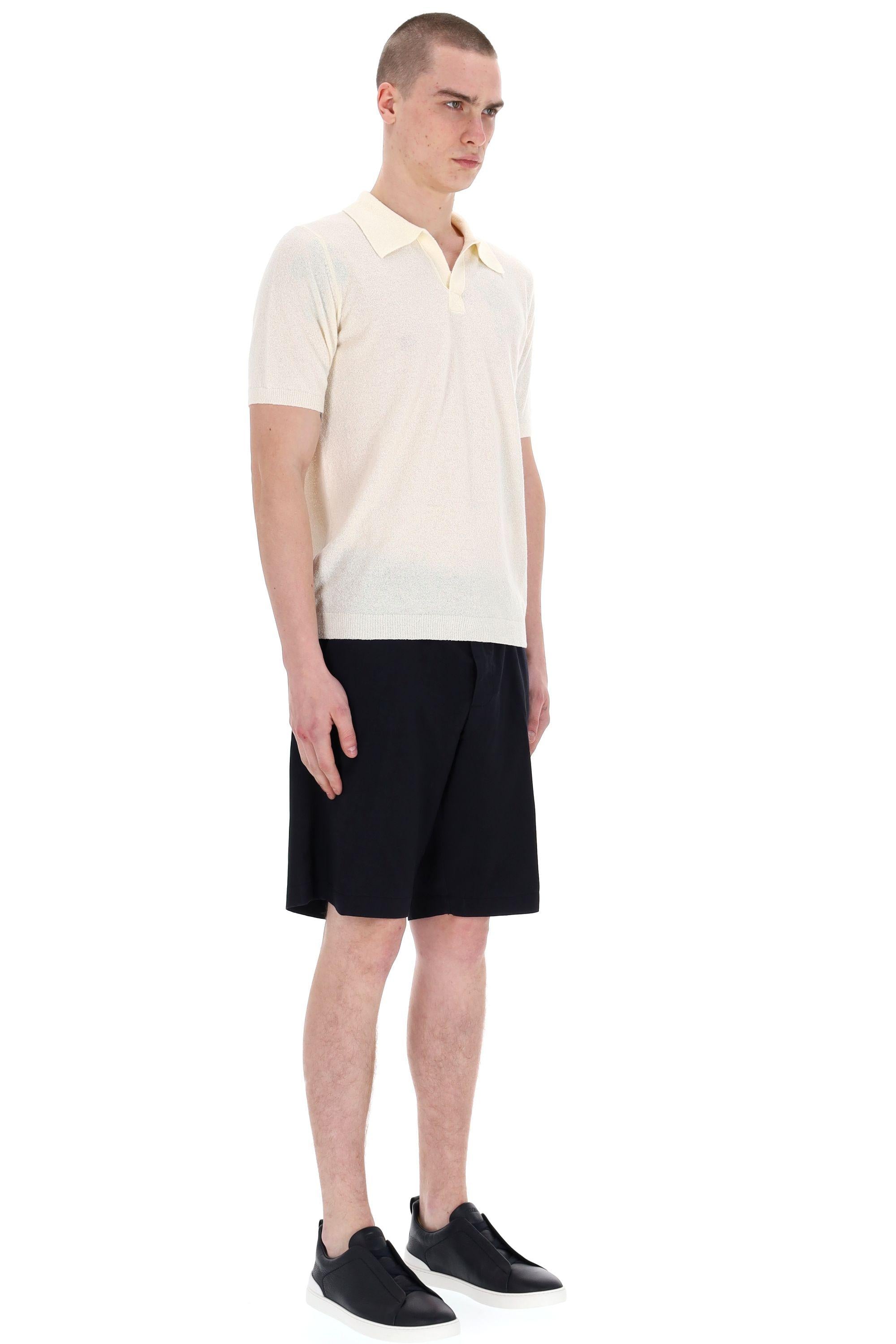 Roberto Collina Polo in leggera spugna open collar RB44124 RB4402 