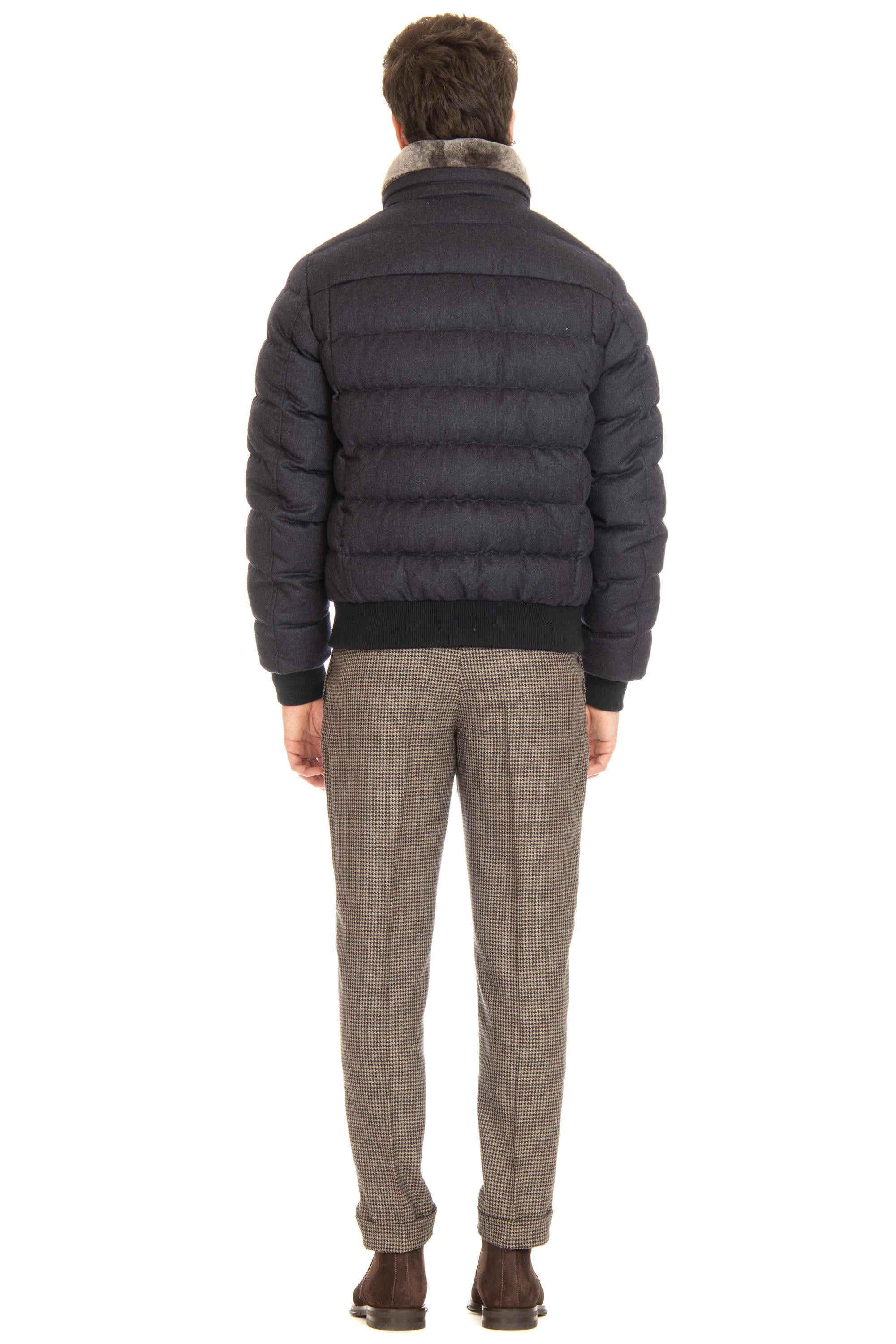 Piumino bomber in baby cashmere AUDENIO-BA1 BLU Moorer 