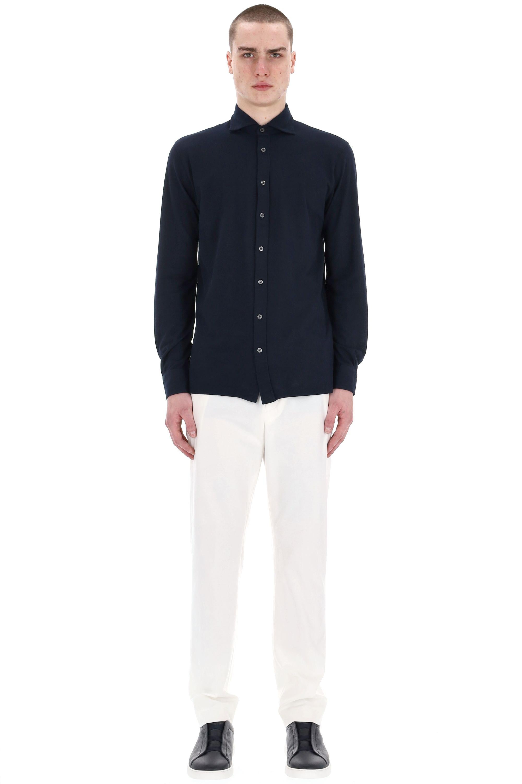 Camicia in tessuto tecnico superlight linea Culto "La Polo" CKU13P0147026.U BLU Barba 