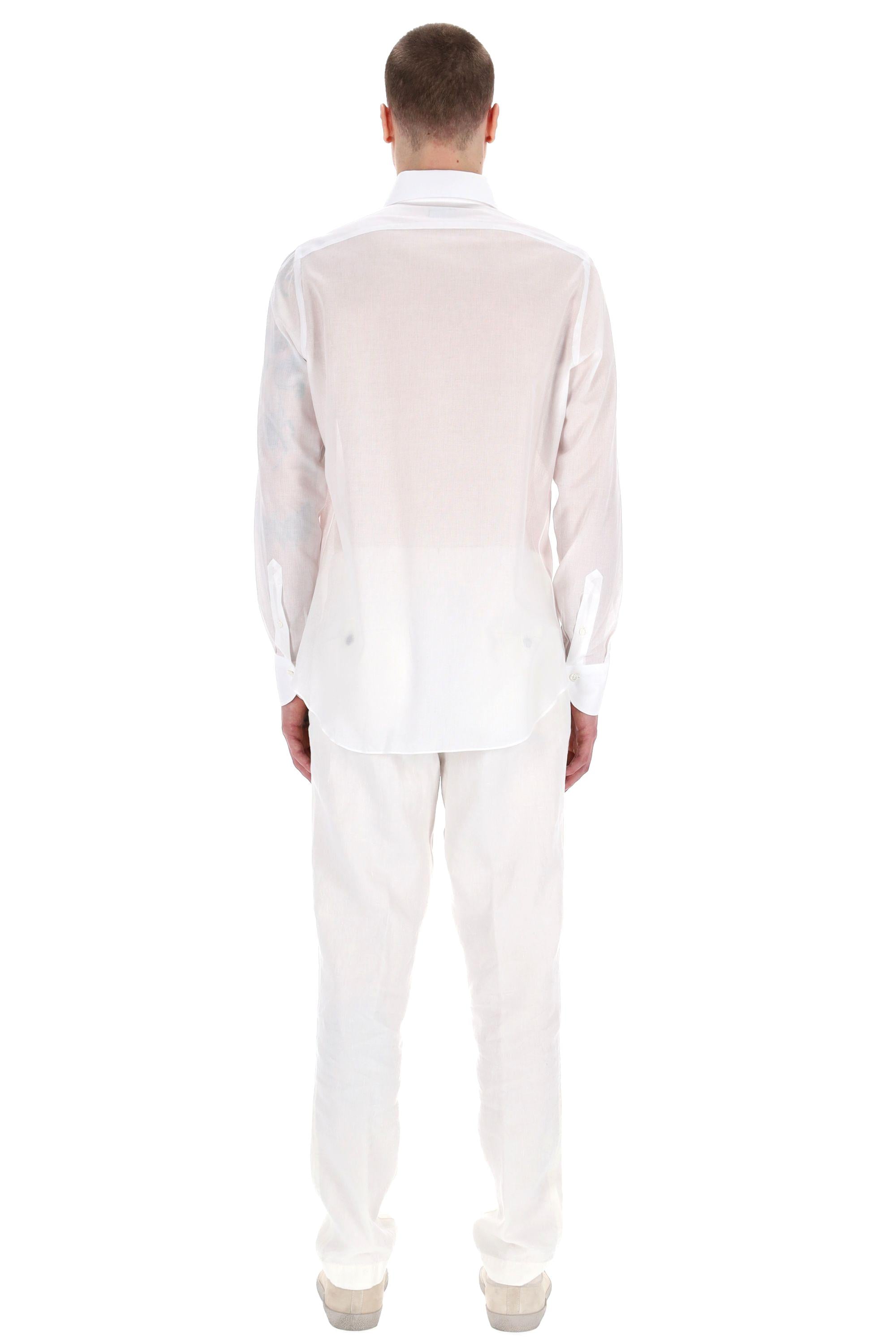 Finamore Camicia sartoriale in cotone collo Ustica<BR/> ML22-UT-Z 840001 C0089 BCO 