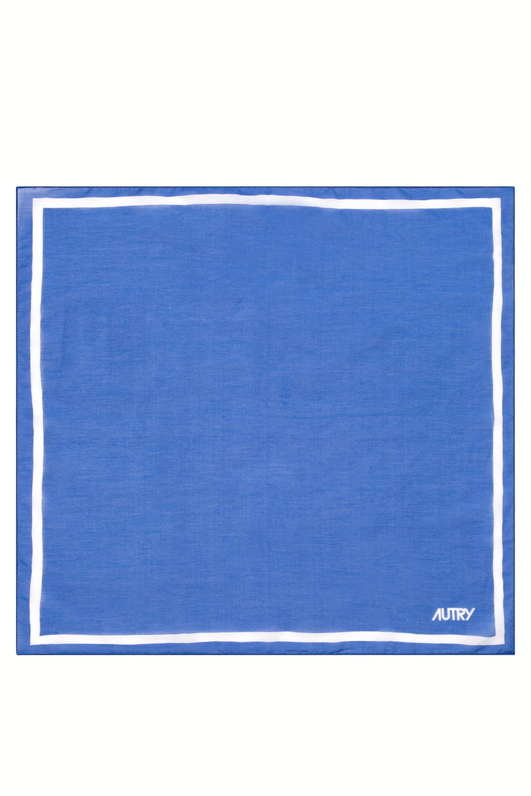 Autry Foulard tinta unita in cotone-seta FOPU 086B SOLID BLUE 