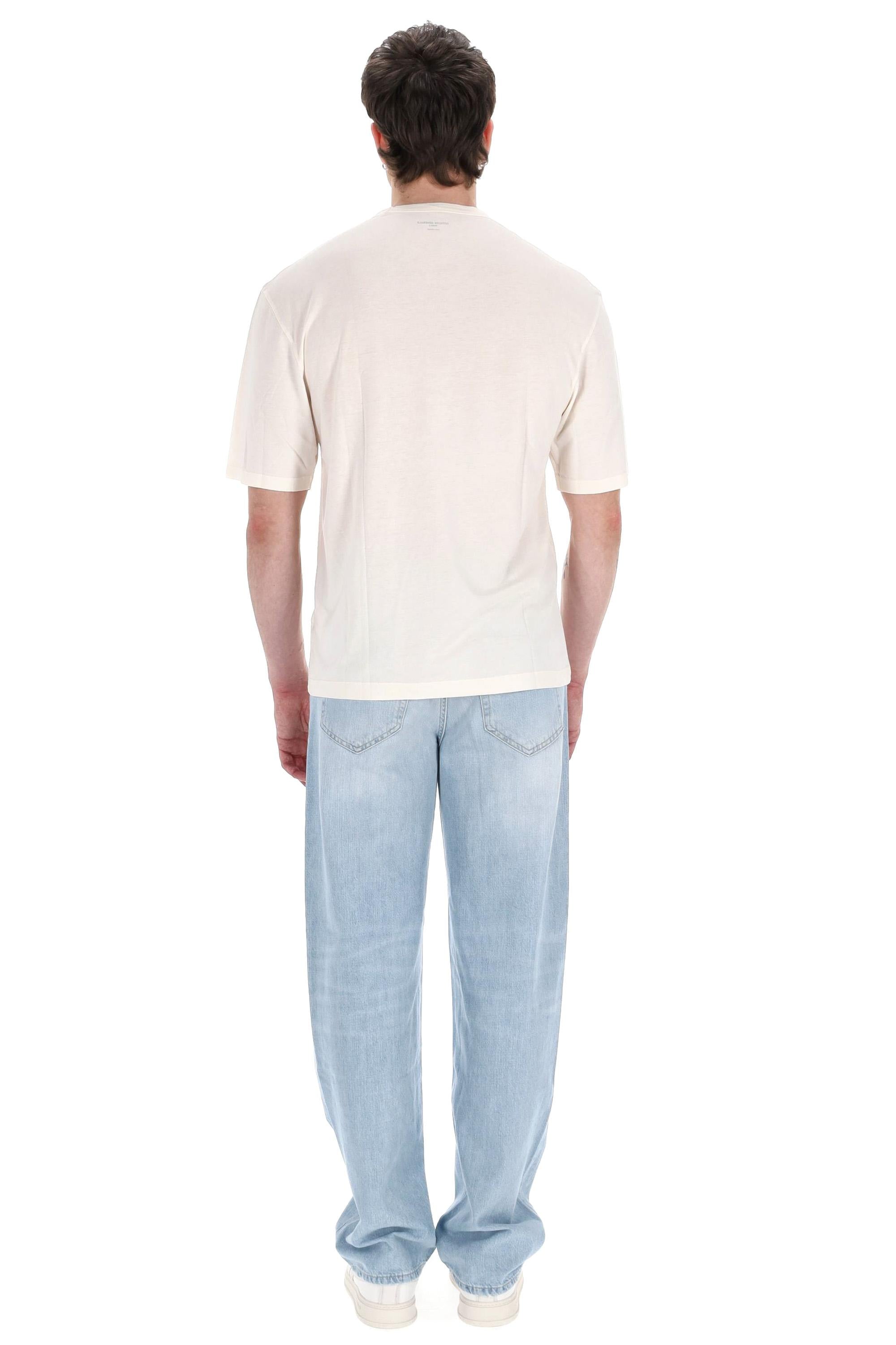 Officine Générale T-shirt supersoft in lyocell e cotone MTEE208 CREAM 