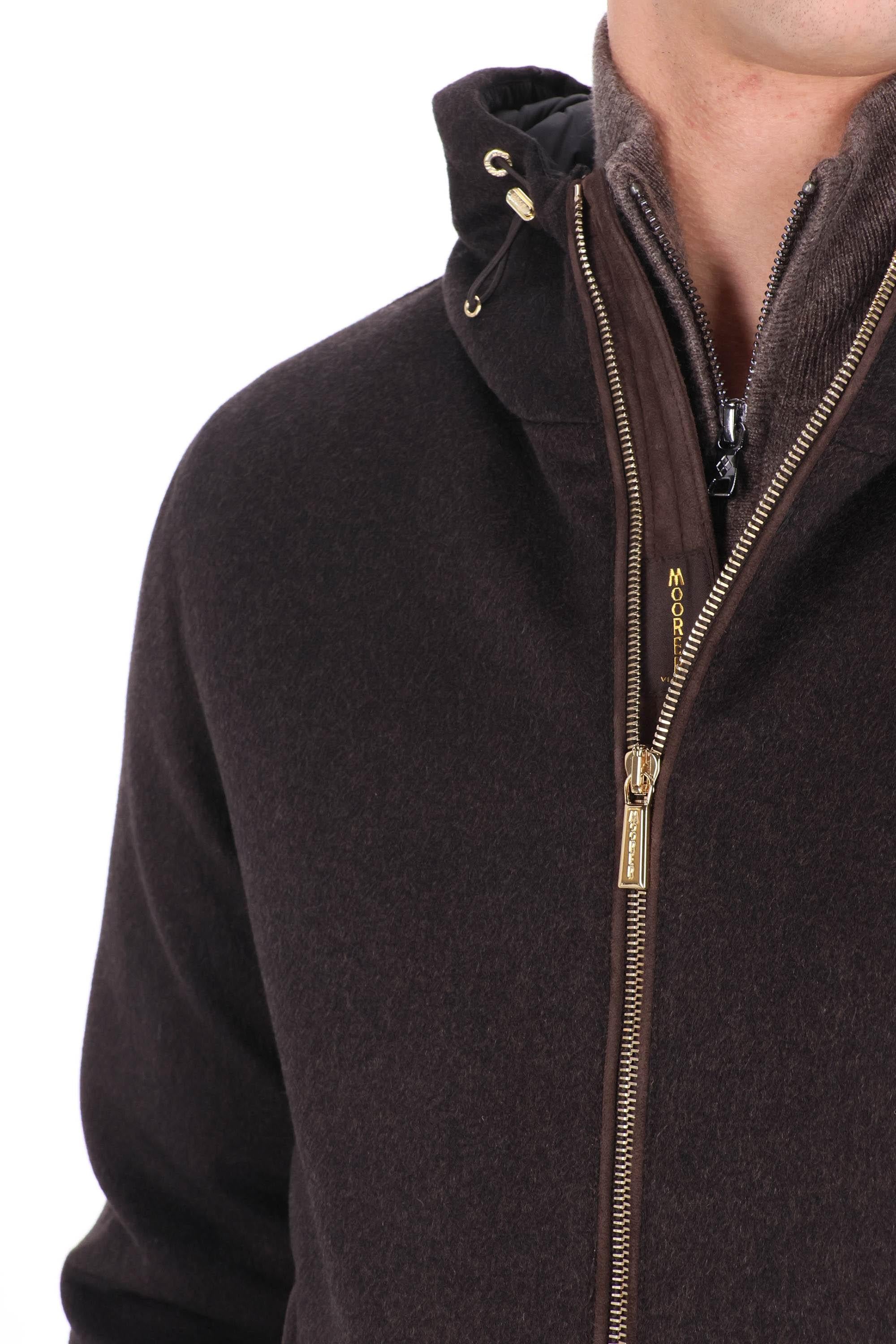 Moorer Giubbotto bomber in baby cashmere imbottito in piuma BRIGNO-BAB U0202 