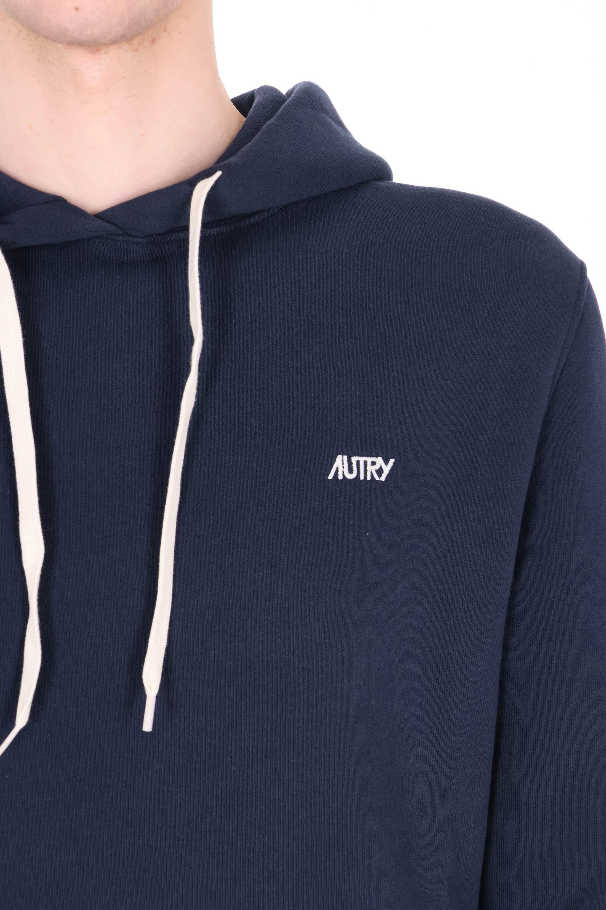 Autry Felpa in cotone con cappuccio HOPM 002B JERSEY BLUE 