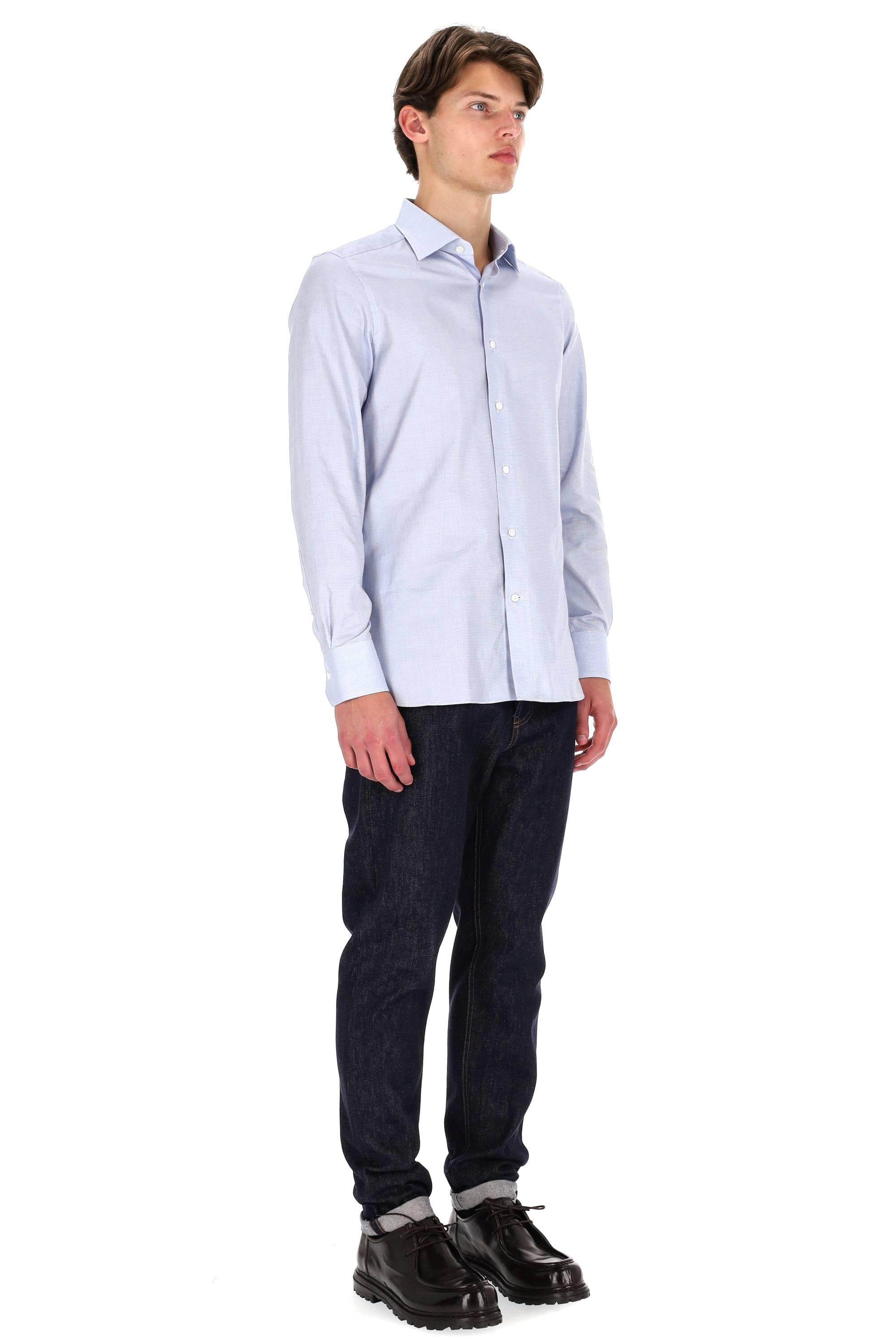 Zegna Camicia micro disegno in cotone Trofeo 201622A2-9MS0JI 432 