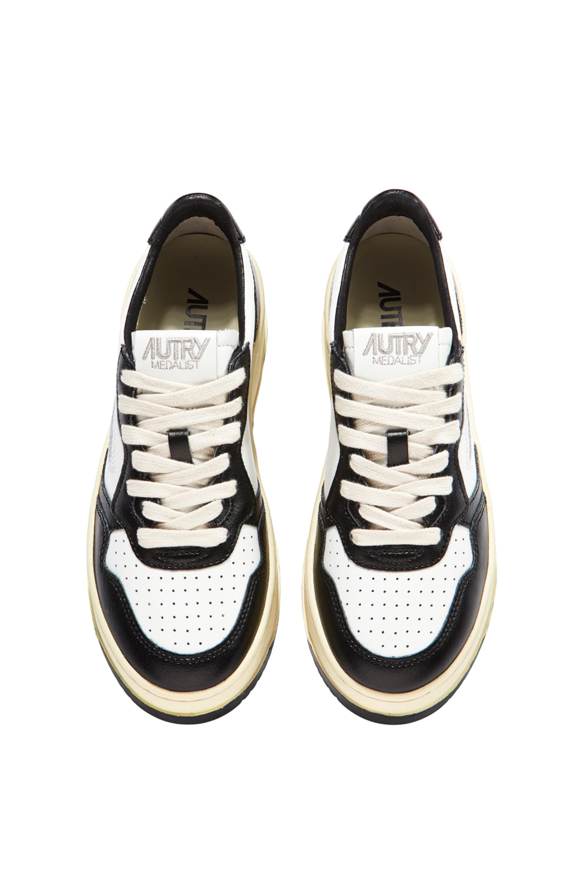Autry Sneaker donna Medalist Platform in pelle bianca e nera PTLW WB01 WHT/BLK 