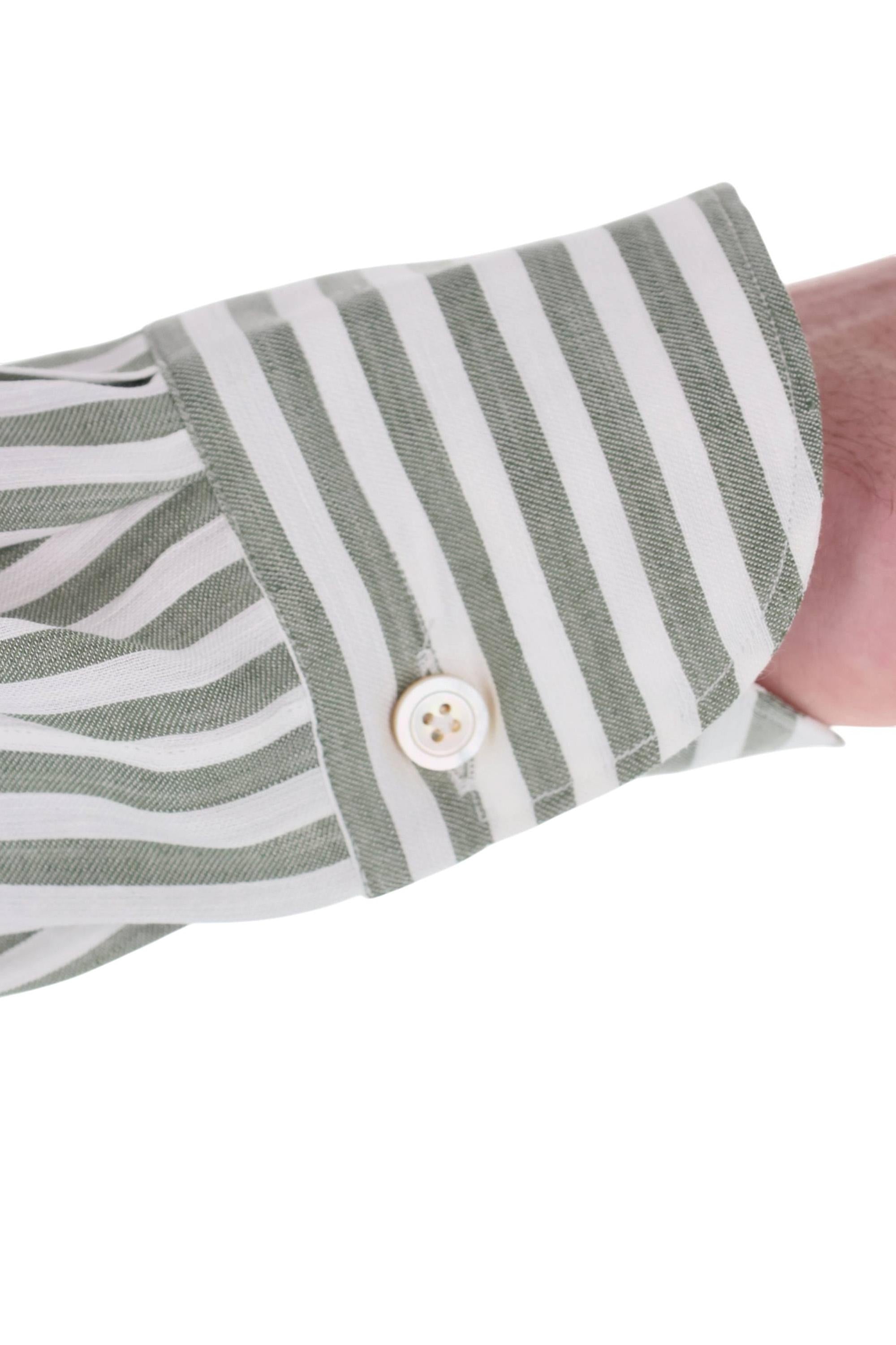 Finamore Camicia rigata in lino-lyocell modello Gaeta GT 013057 P6044/2 04 