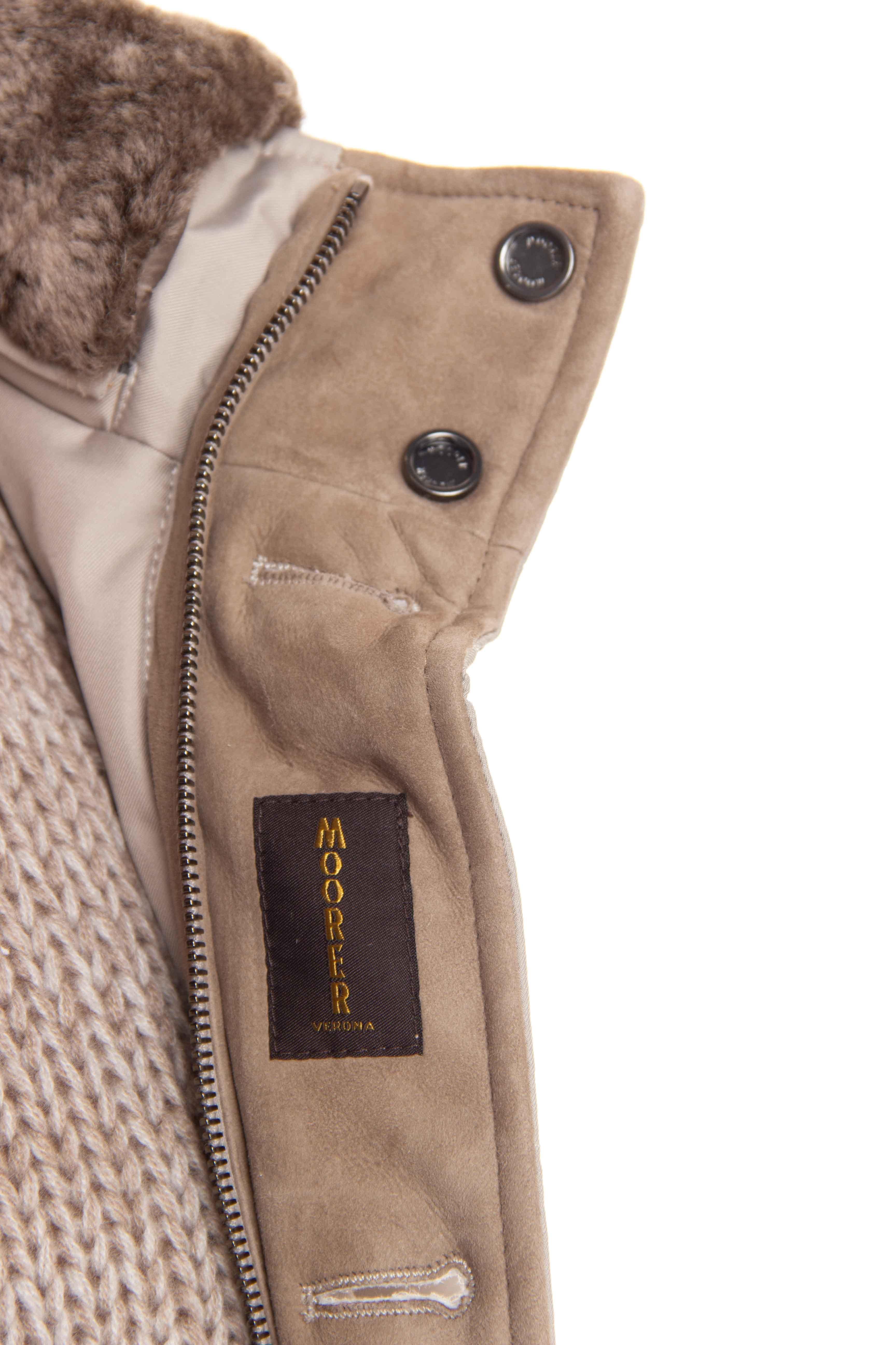 Piumino bomber con collo in castoro mod. Audenio-GF AUDENIO-GF STONE Moorer 