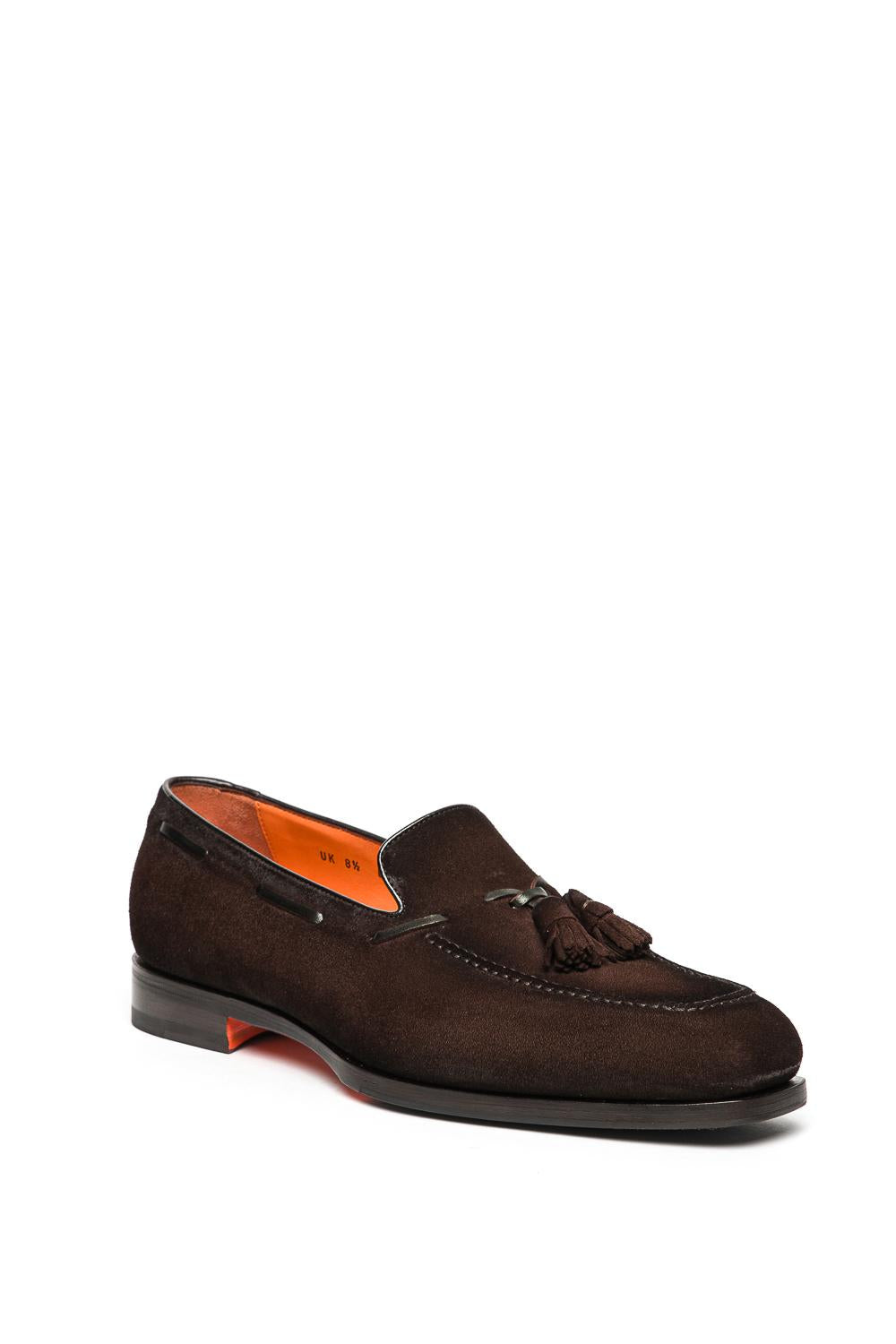 Santoni Mocassino in camoscio con nappine MCBD19176BJ1GEIP T50 