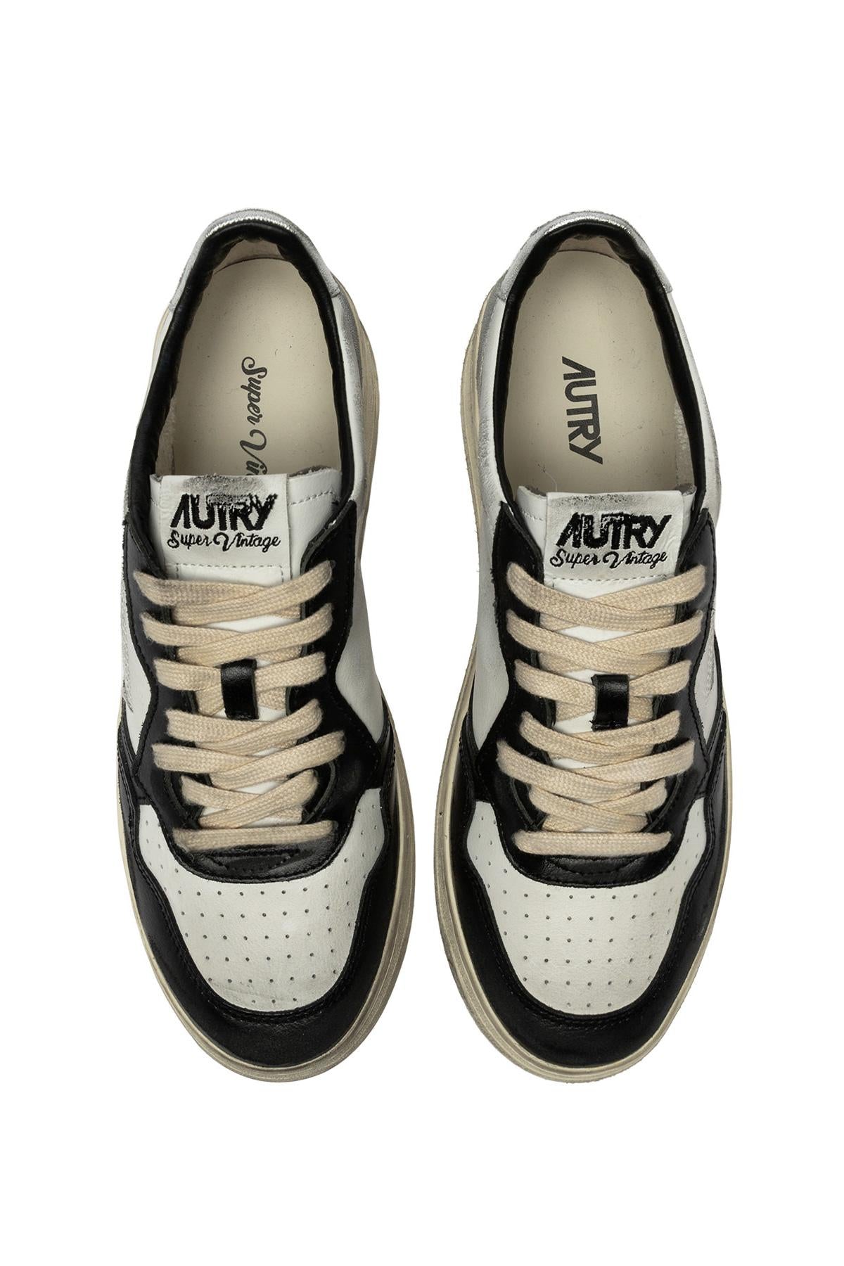 Autry Sneaker Medalist SuperVintage in pelle bicolor AVLM SV11 WHT/BLK/SIL 