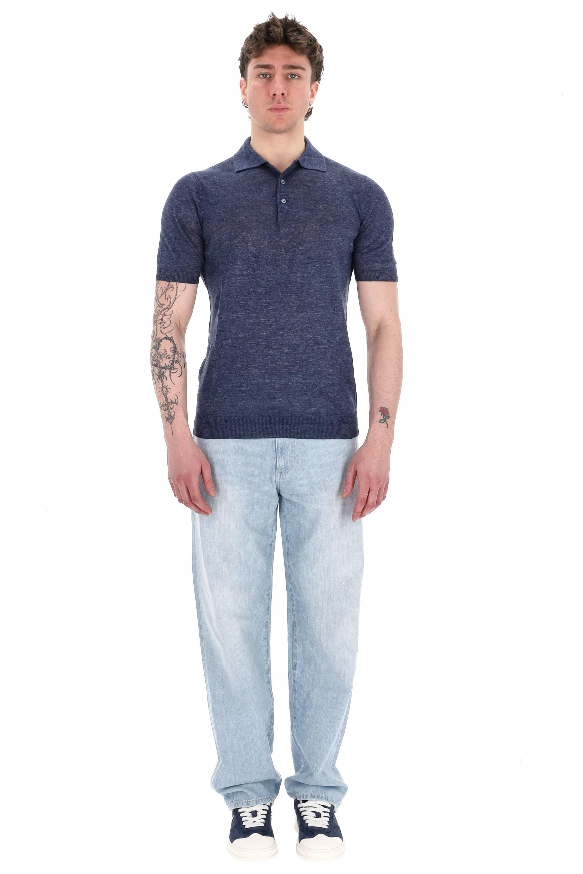Polo in puro lino melange 24804 57587/2 590 Barba 