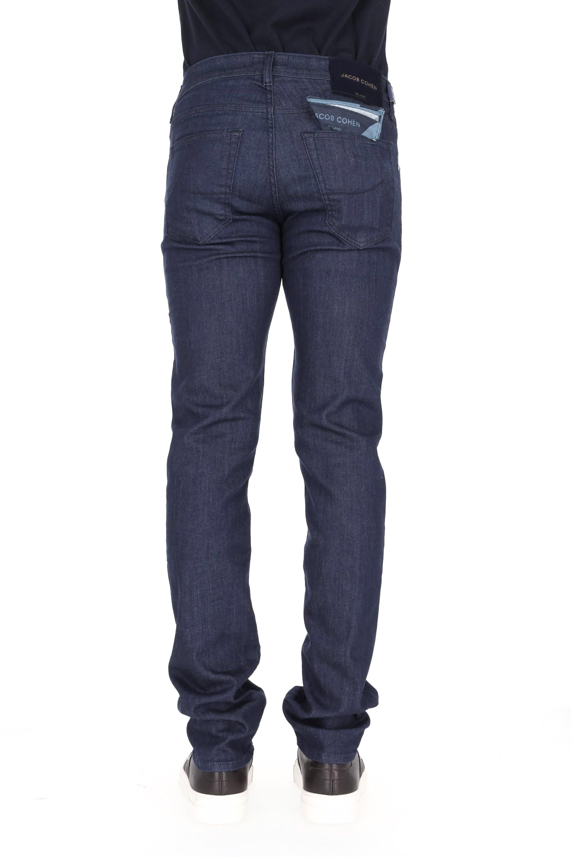 Jacob Cohen Jeans scuro in cotone comfort etichetta cavallino blu Nick fit JUX_QX006 N34 S3623/2 NICK 100D 