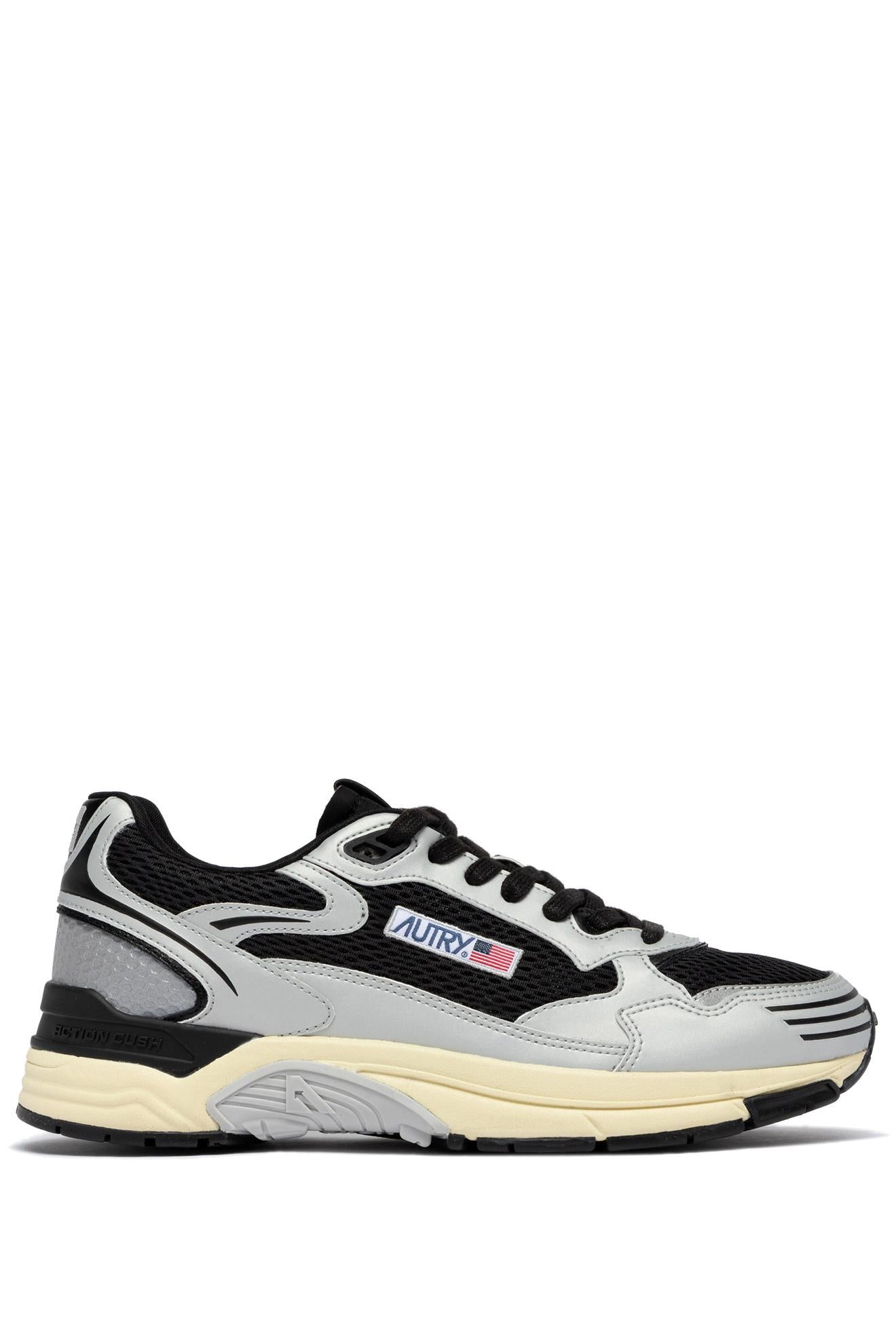Autry Sneaker argento e nero modello Hyperway HYLM MV09 SIL/BLK 