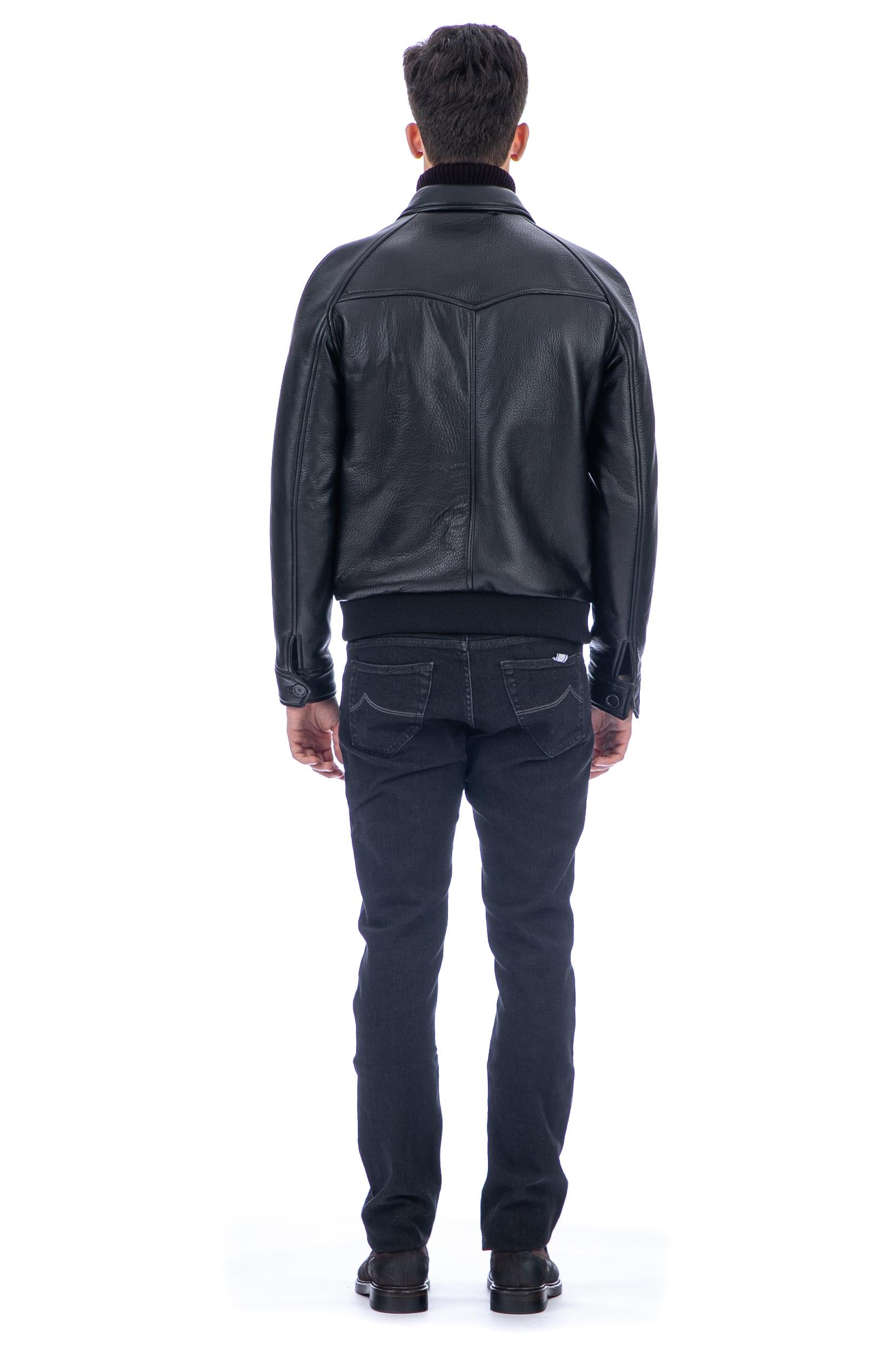 Giubbotto bomber in nappa 41528-U BLACK Salvatore Santoro 