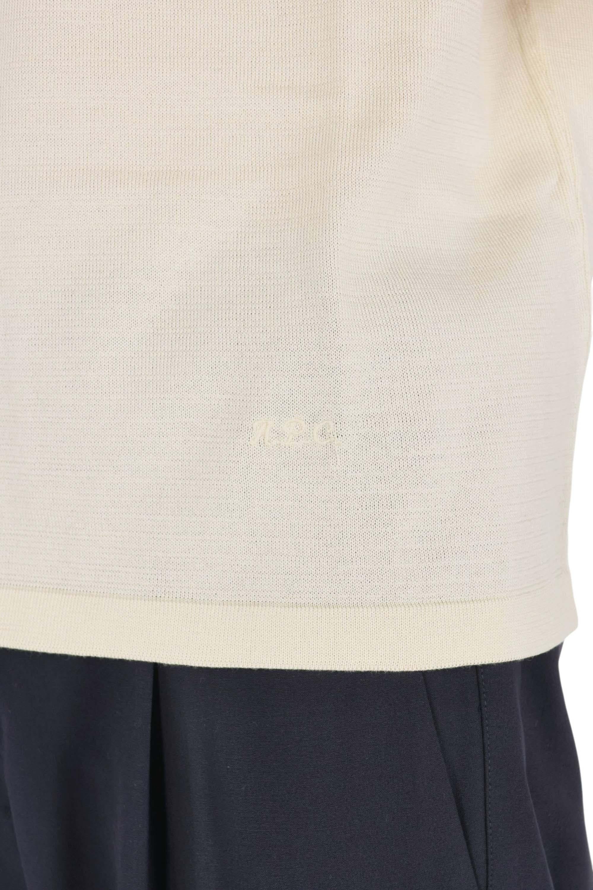 A.P.C. Polo in cotone con taschino mod. Colin COHNW-H23478 AAD-ECRU 