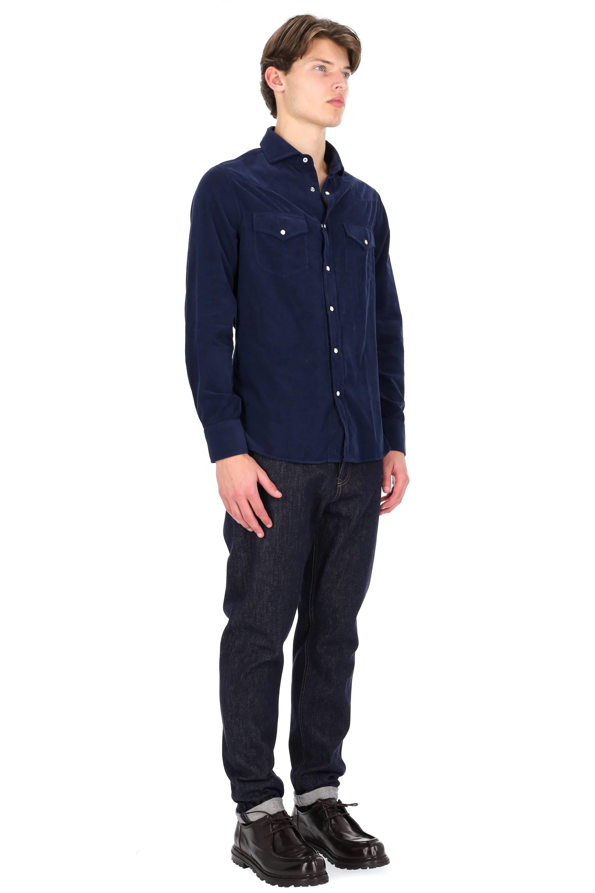 Brunello Cucinelli Camicia modello texas in fine velluto ML6884008 C7057 