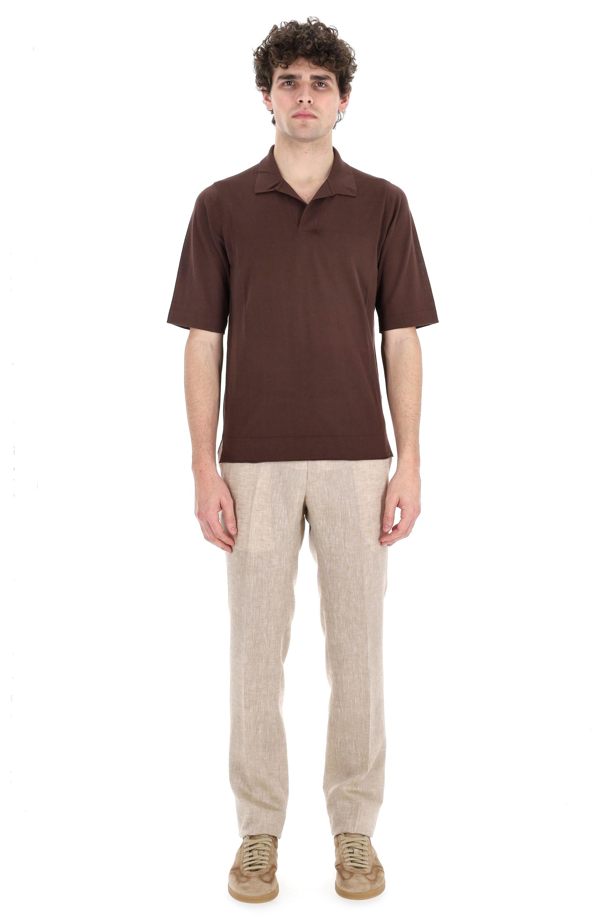 Ballantyne Polo open collar in fine cotone B2W104 18C23-3 14539 