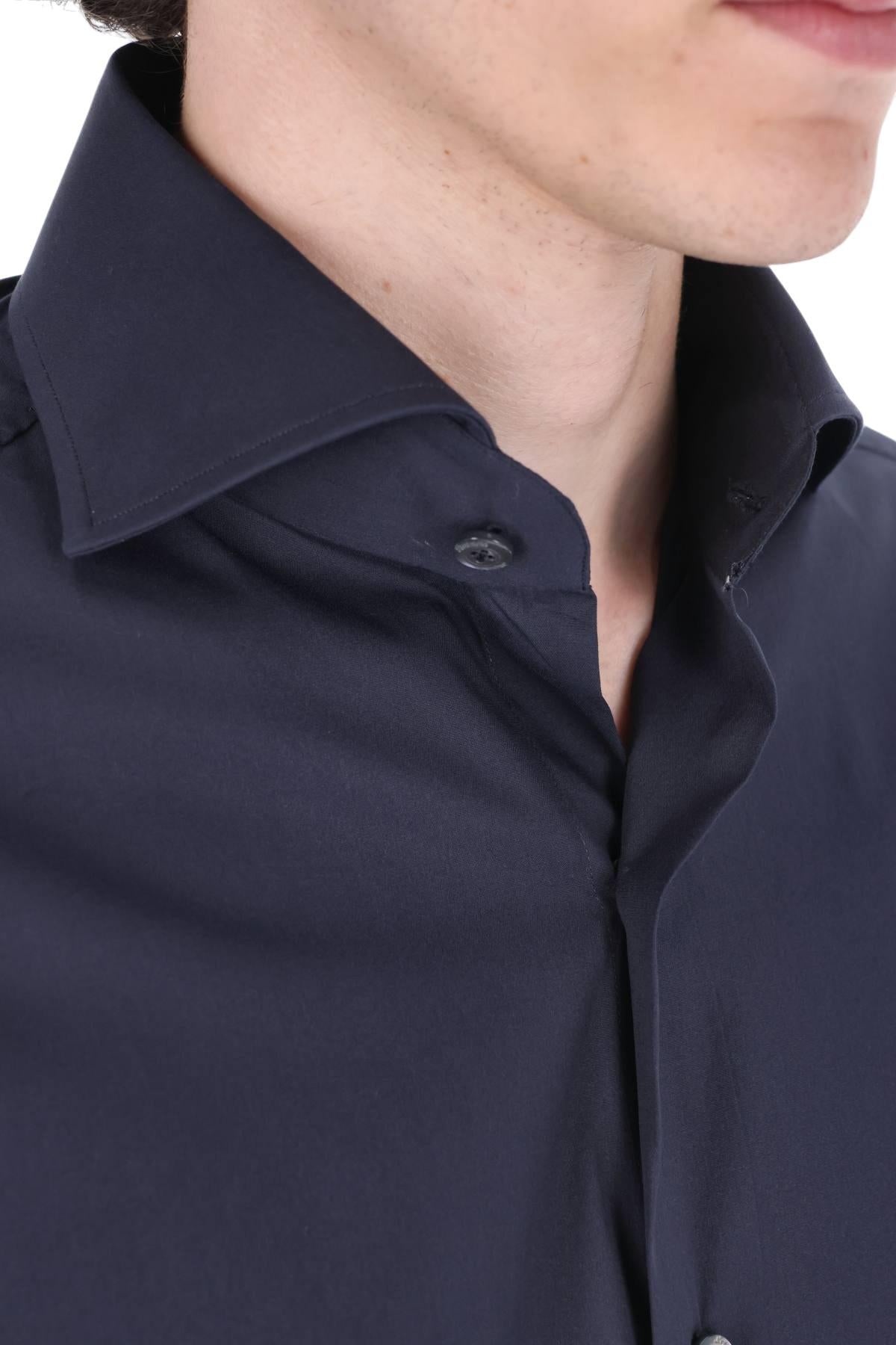 Finamore Camicia in cotone popeline stretch linea Napoli NP 040030 C0643 03 