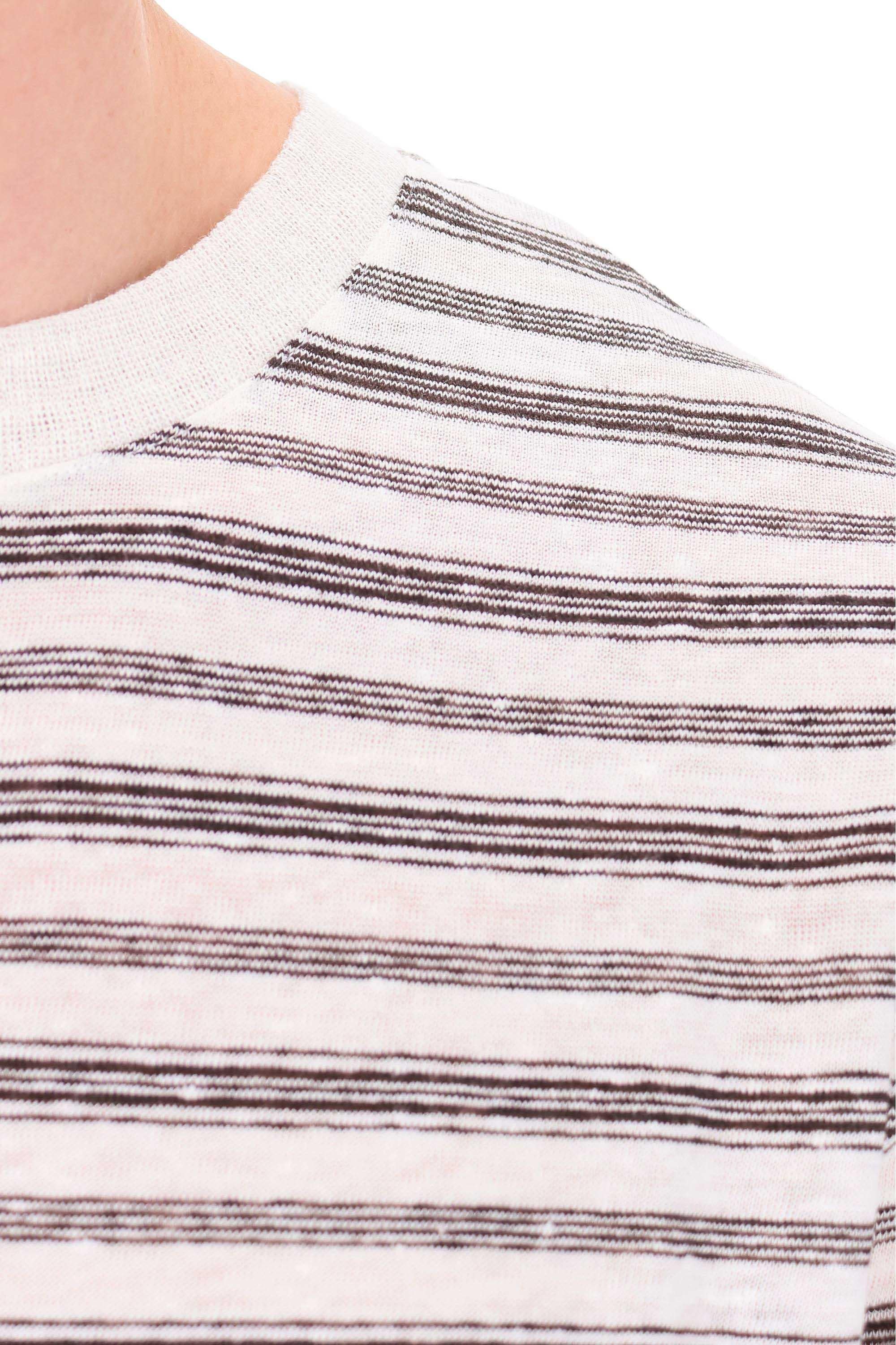 A.P.C. T-shirt rigata in lino mod. Raye LIAEZ-H26566 CAA-MARRON 