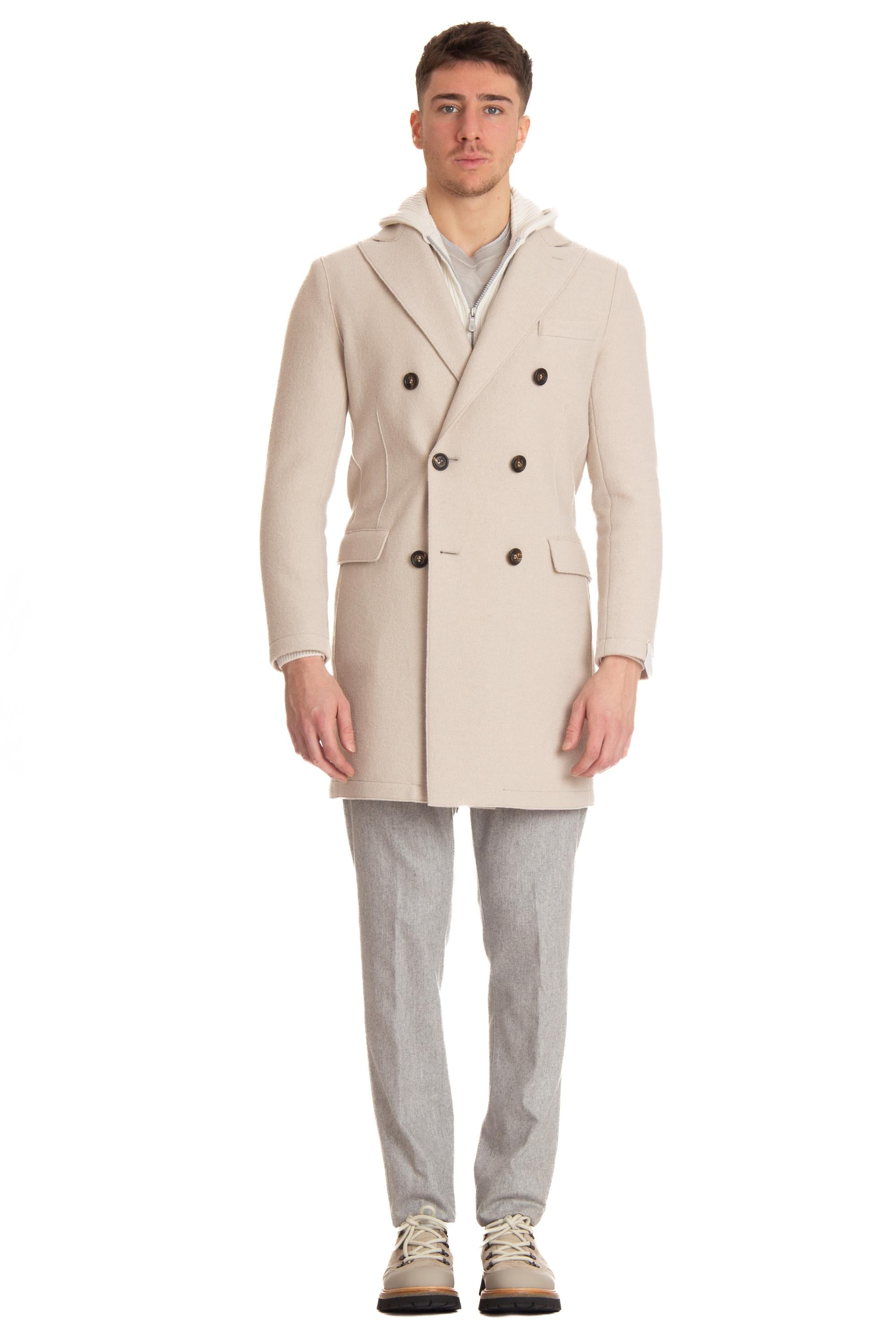 Eleventy Cappotto in lana vergine con cuciture a taglio vivo H70CAPF07 CAS24004 00 