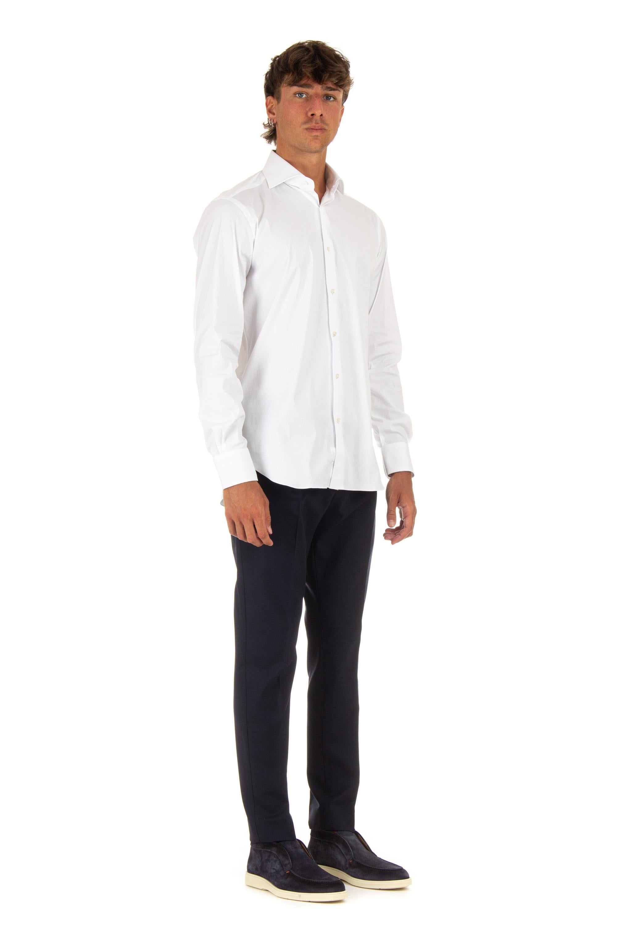 Camicia in popeline stretch etichetta nera I1U13P01PZ2700U BIANCO Barba 