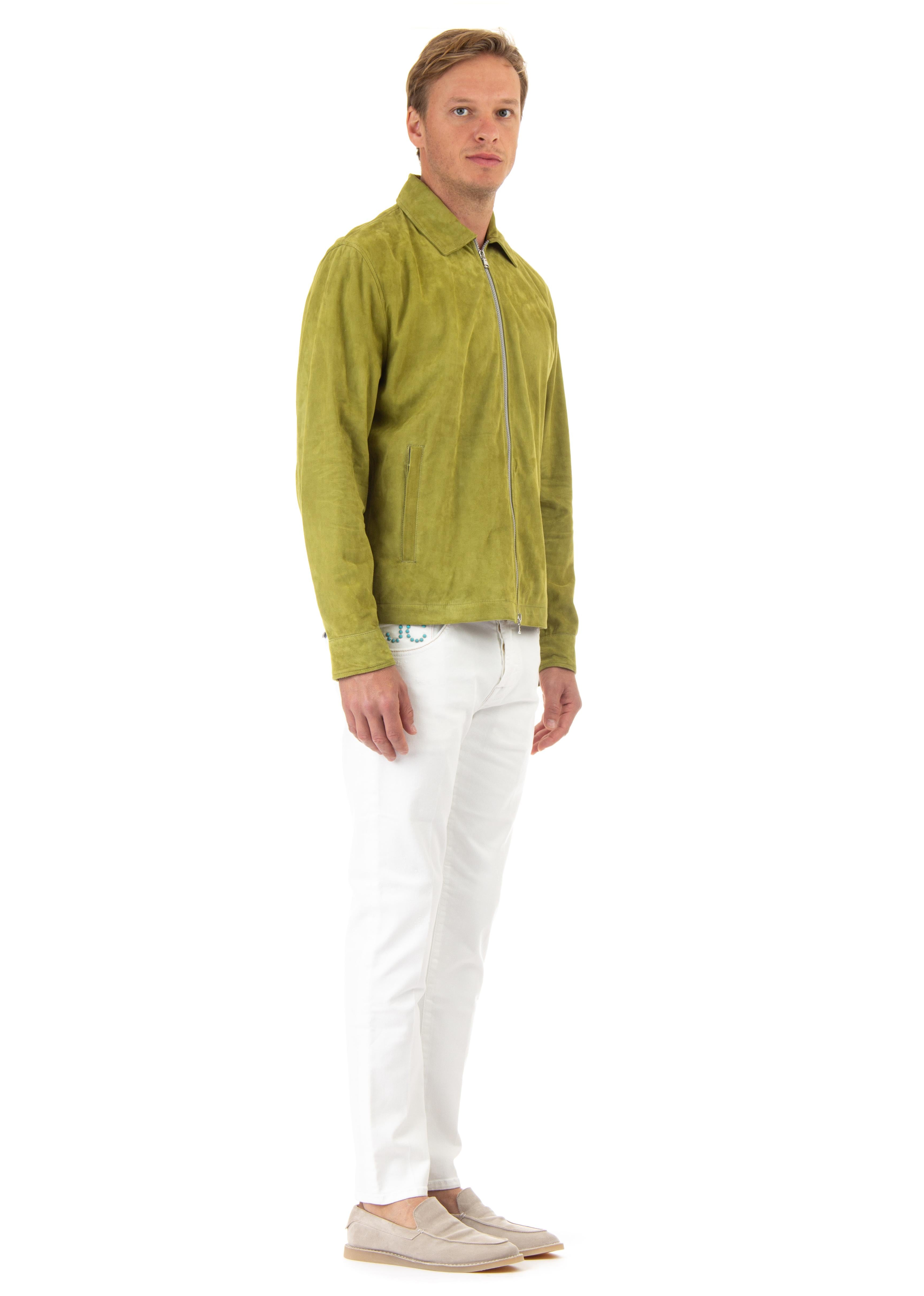 Giubbino in camoscio sfoderato con collo camicia ROCK 35031 2 Barba 