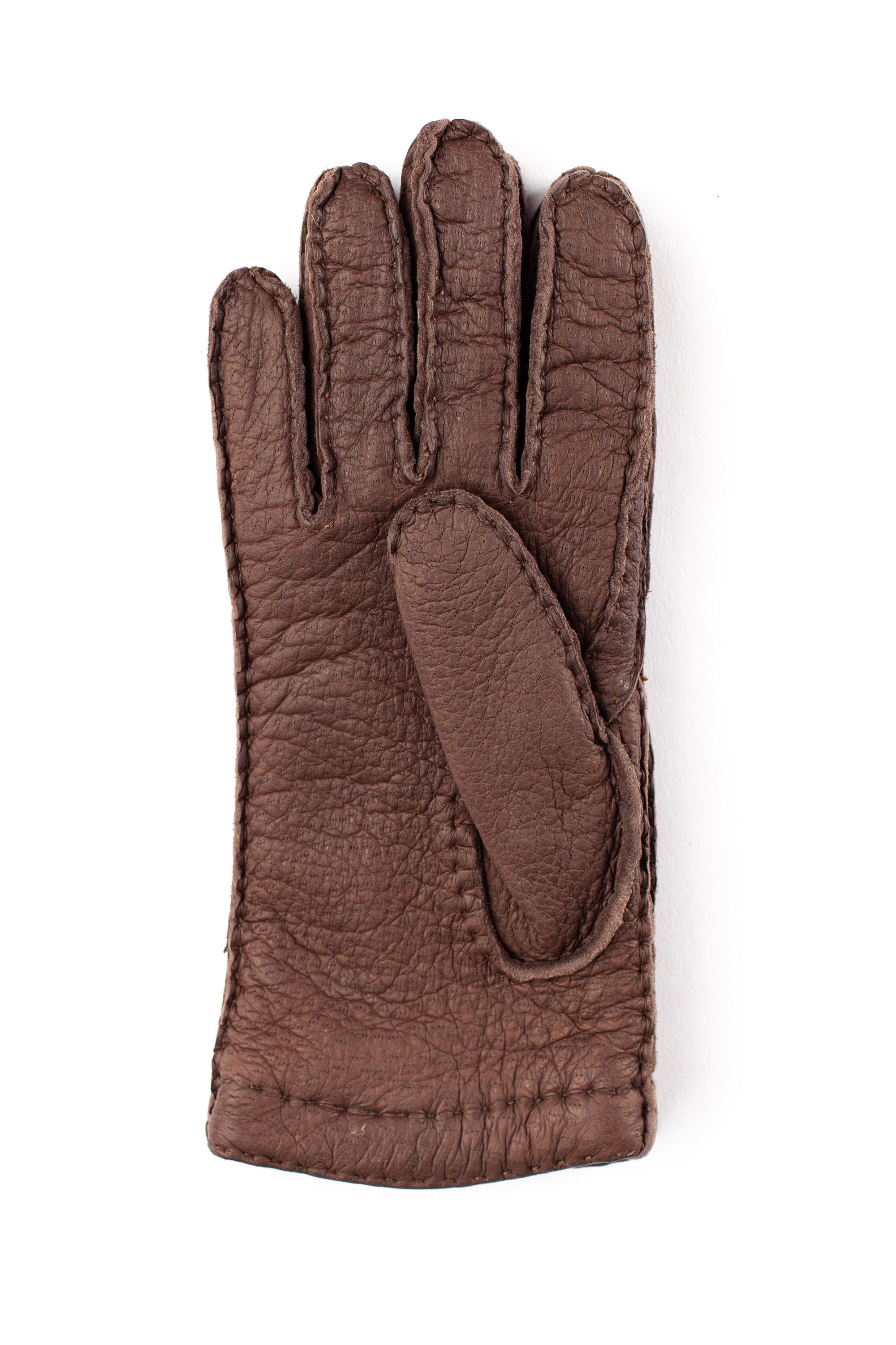 Guanto in pecari interno cashmere 42F MOR Restelli 